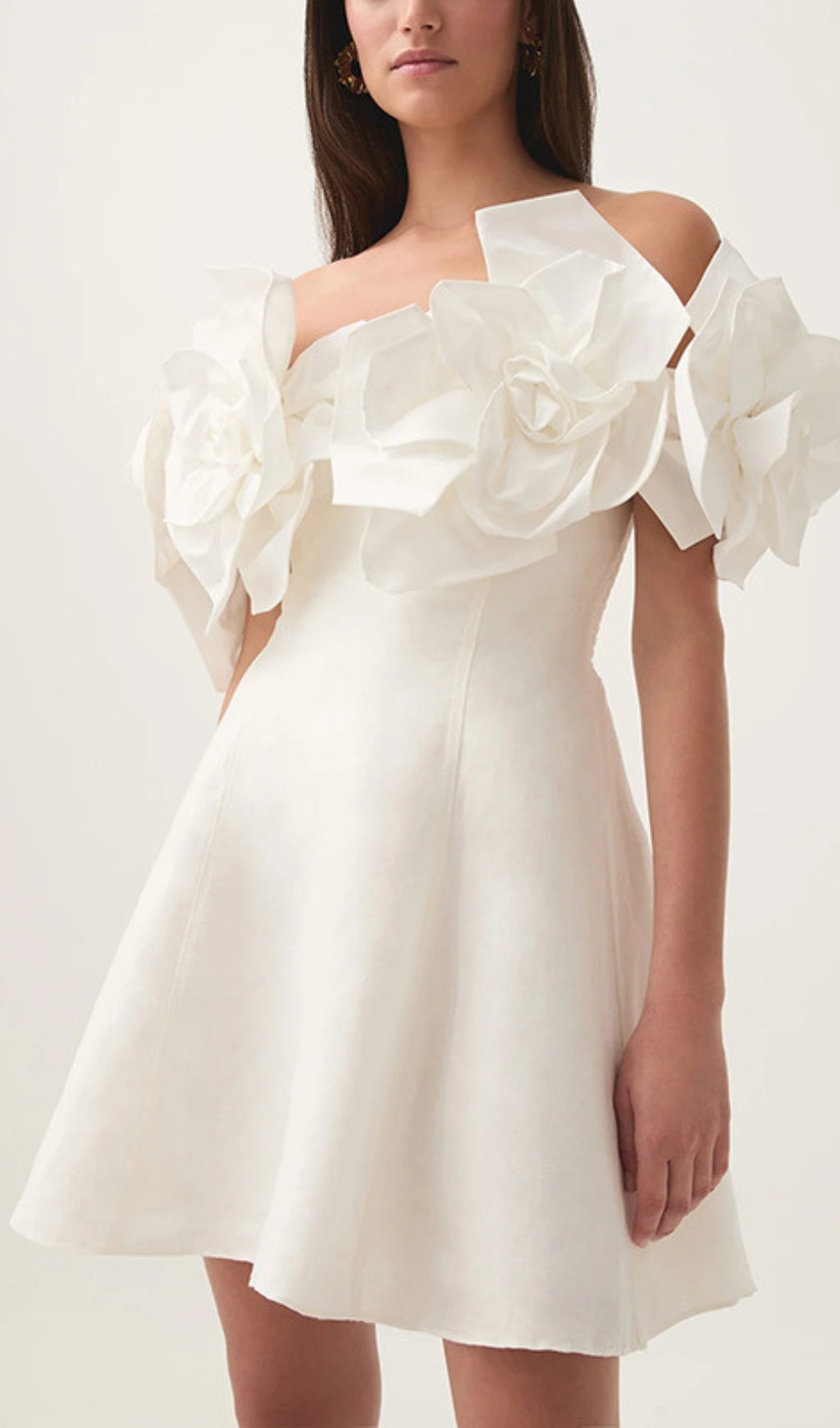 Chabela Flower Off-Shoulder Mini Dress