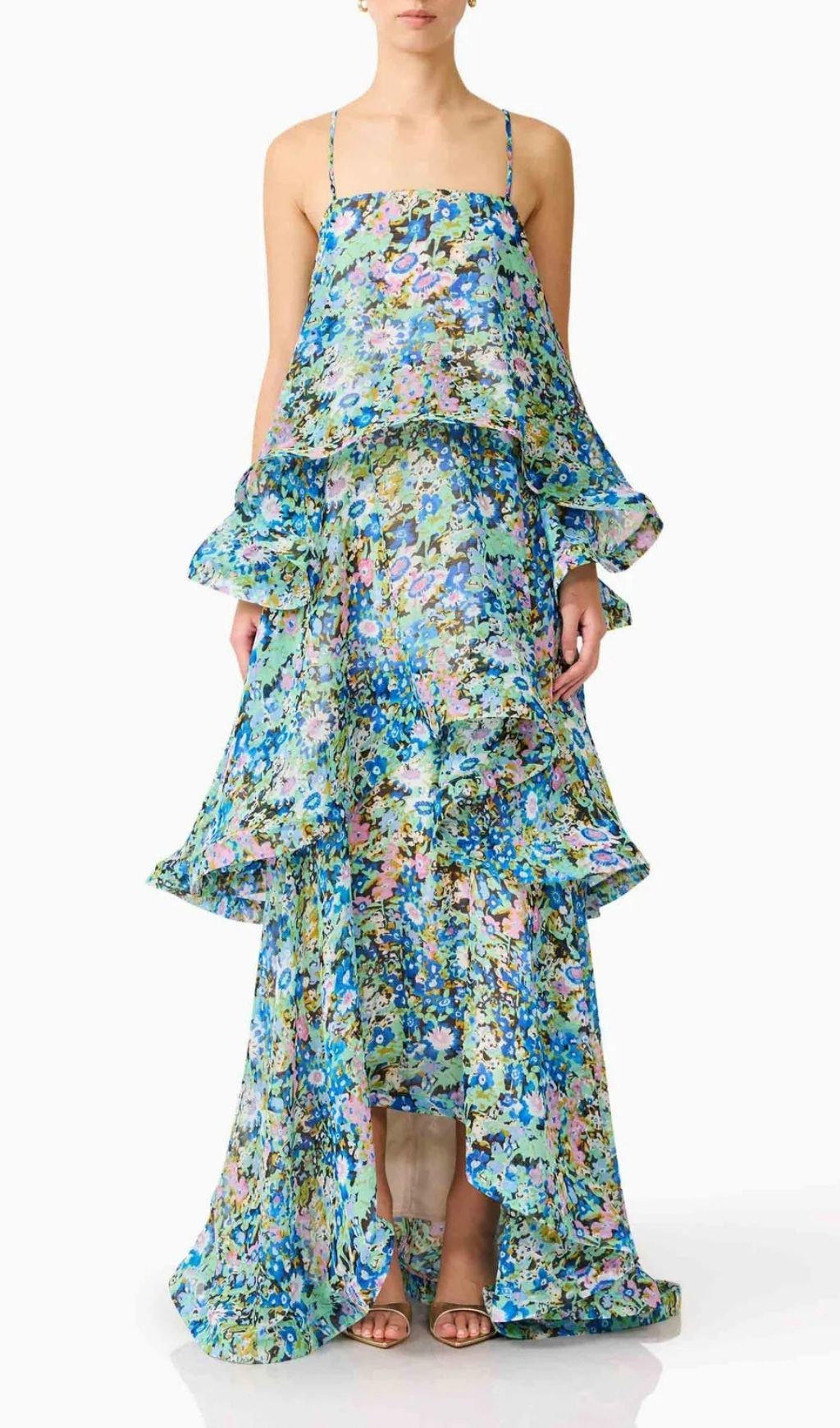 Lael Green Floral Printed Maxi Dress