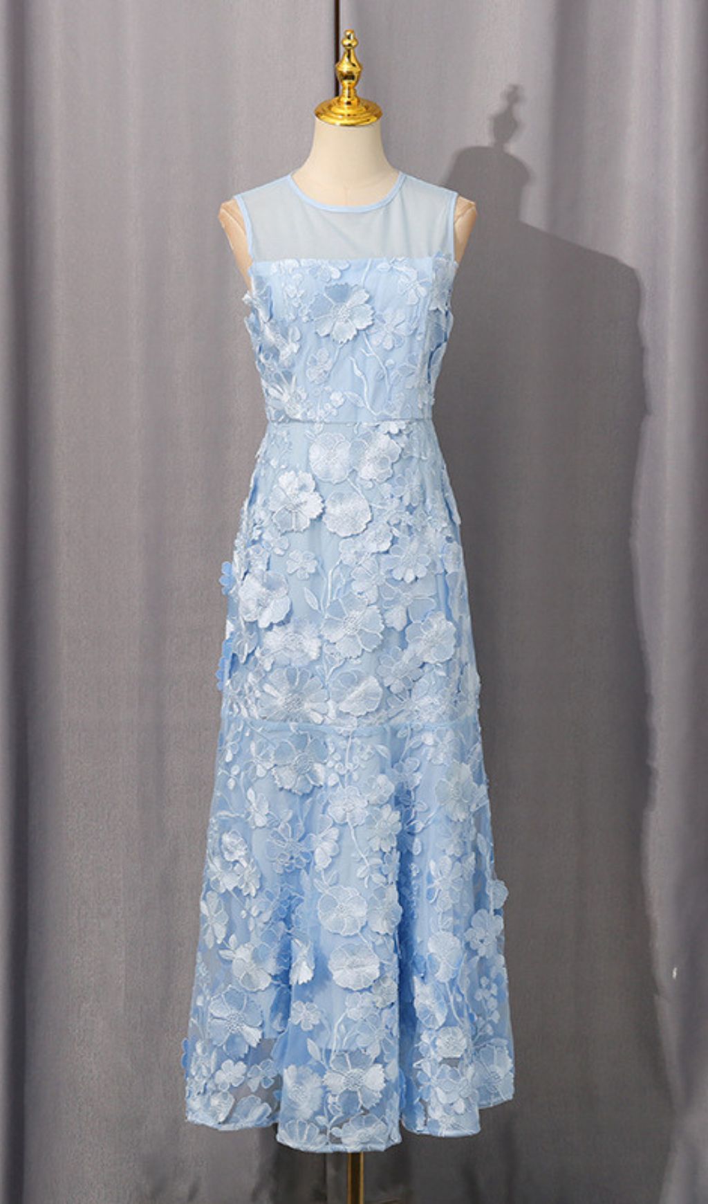 Hiraku Enchanted Yellow 3D Floral Embroidery Maxi Dress - Romantic Wedding Guest & Special Occasion Gown