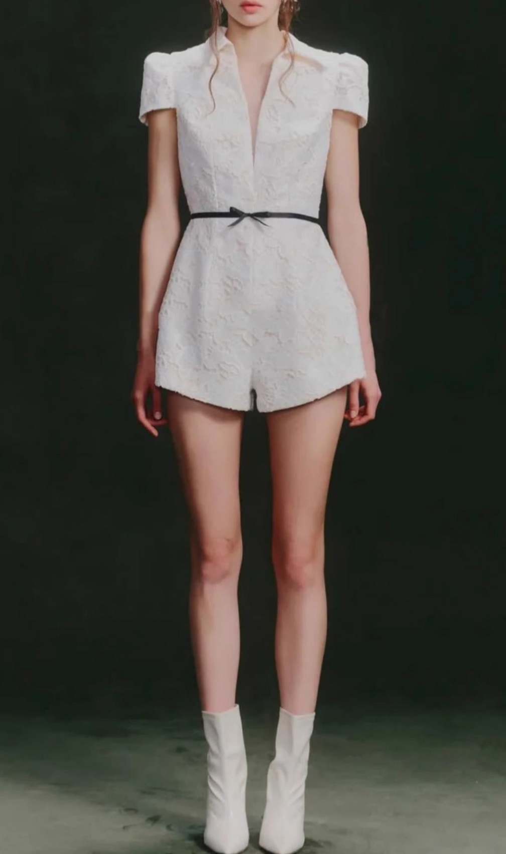 Hattie Embroidery V-Neck Romper