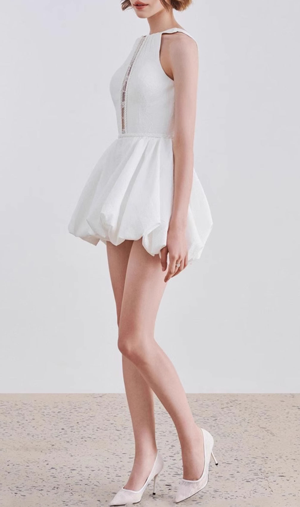 Emilie White Sleeveless Mini Dress