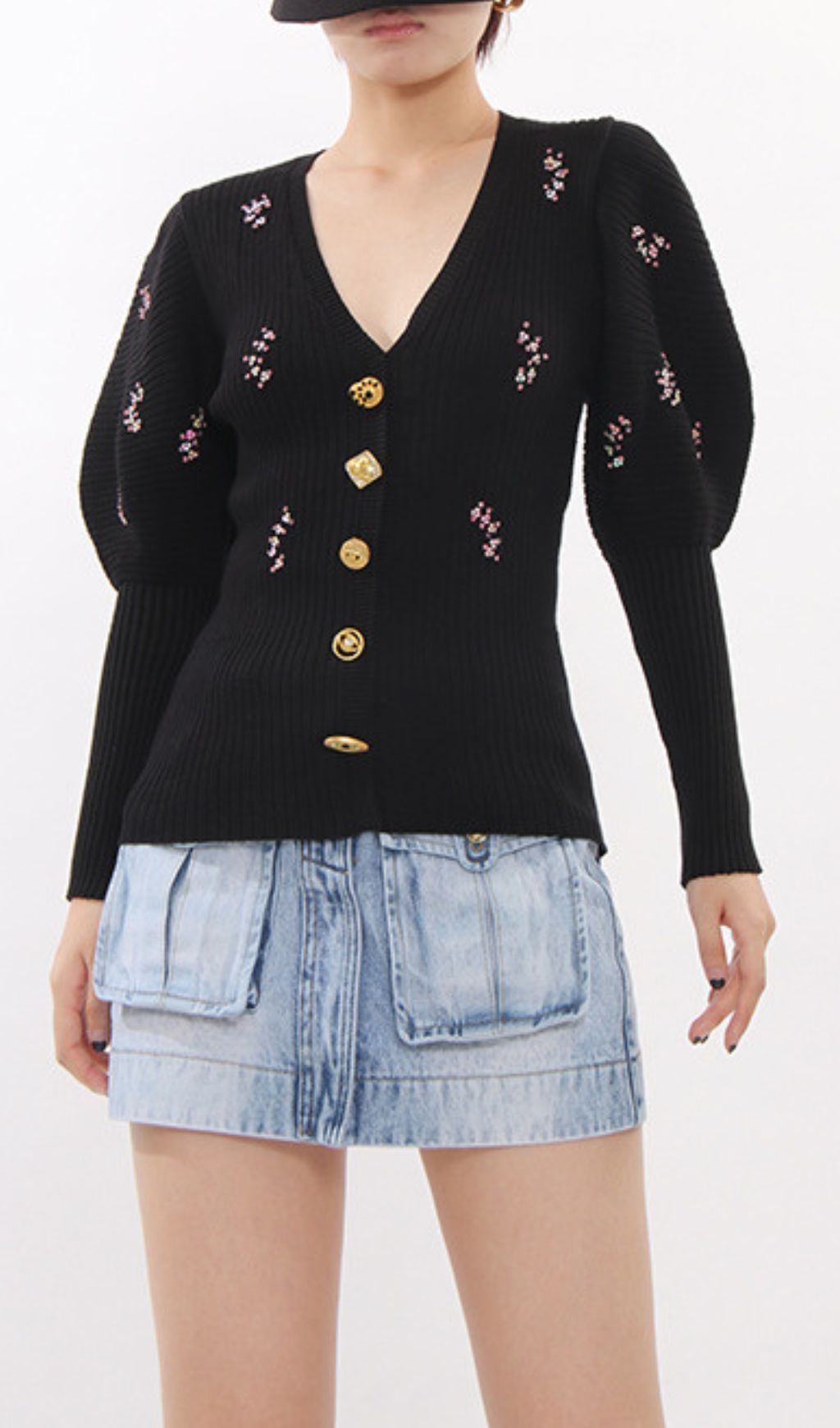 Ichiko Black Embellished Sweater