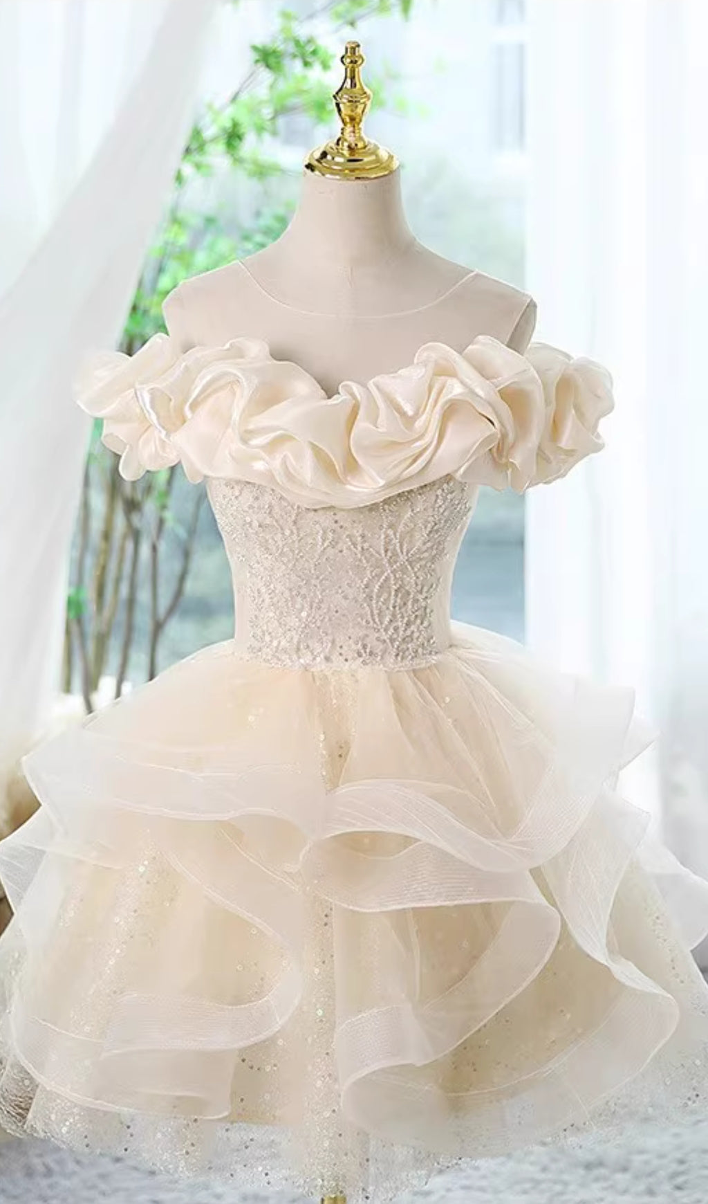 Anela Off Shoulder Sequin Mini Dress