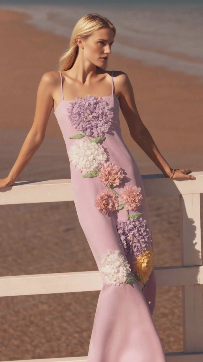 kristin Buttercup Embroidered Maxi Dress in Purple