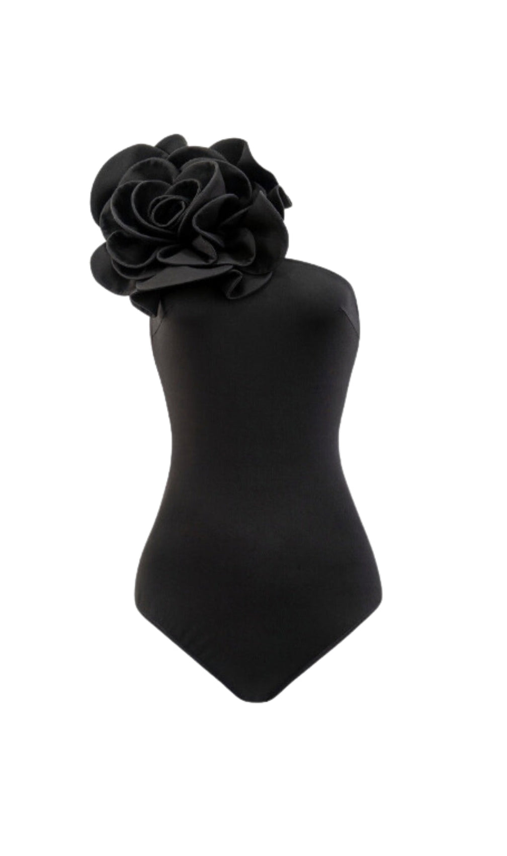 Exaggerated 3D Flower Bodysuit In Black