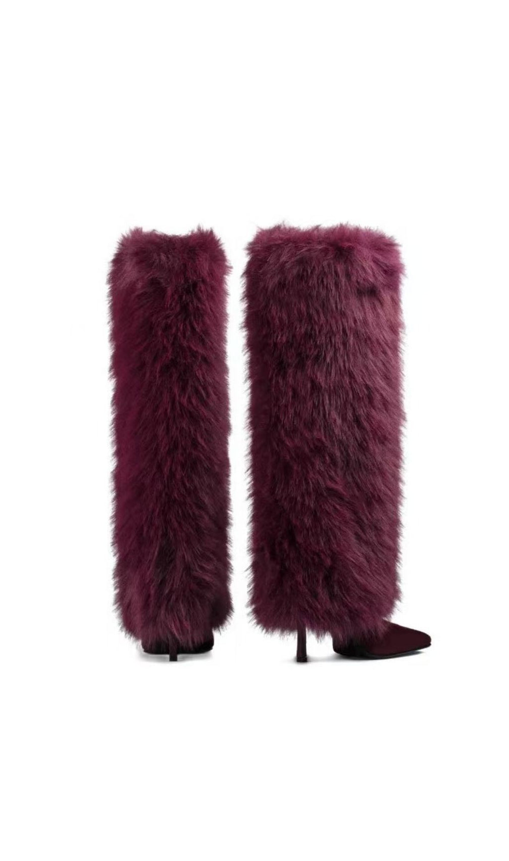 Kassi Burgundy Faux Fur Statement Boots | Luxurious Women's Winter Style