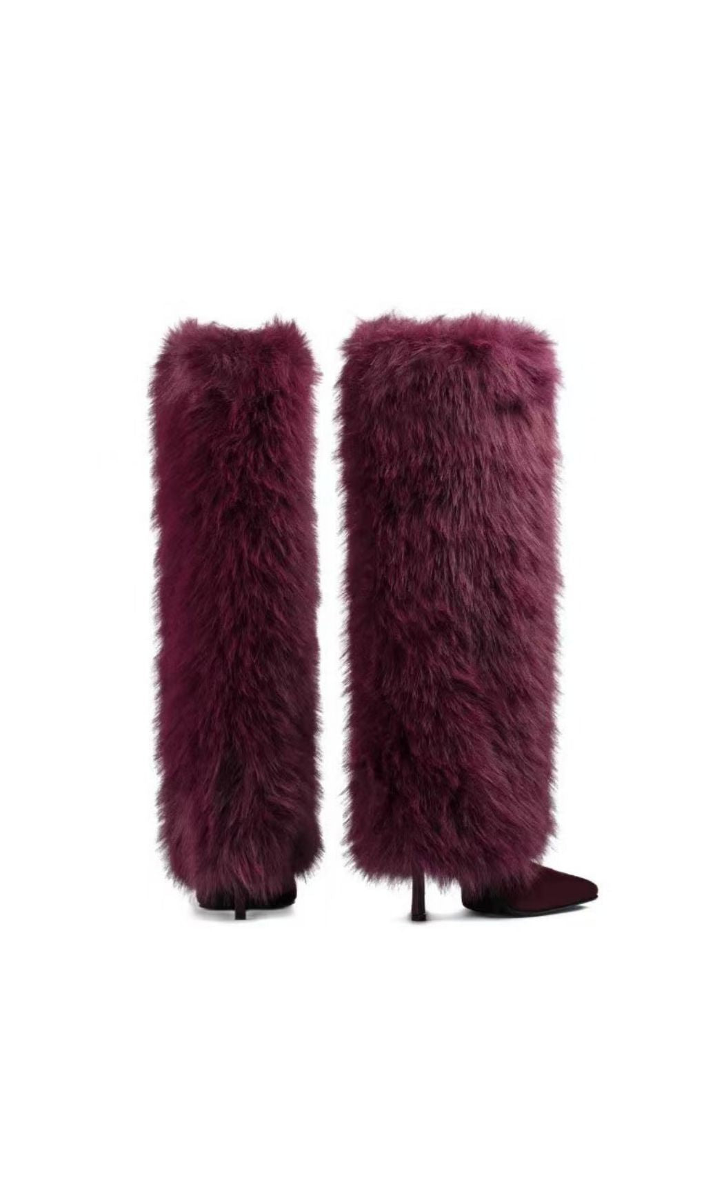Kassi Burgundy Faux Fur Statement Boots | Luxurious Women's Winter Style