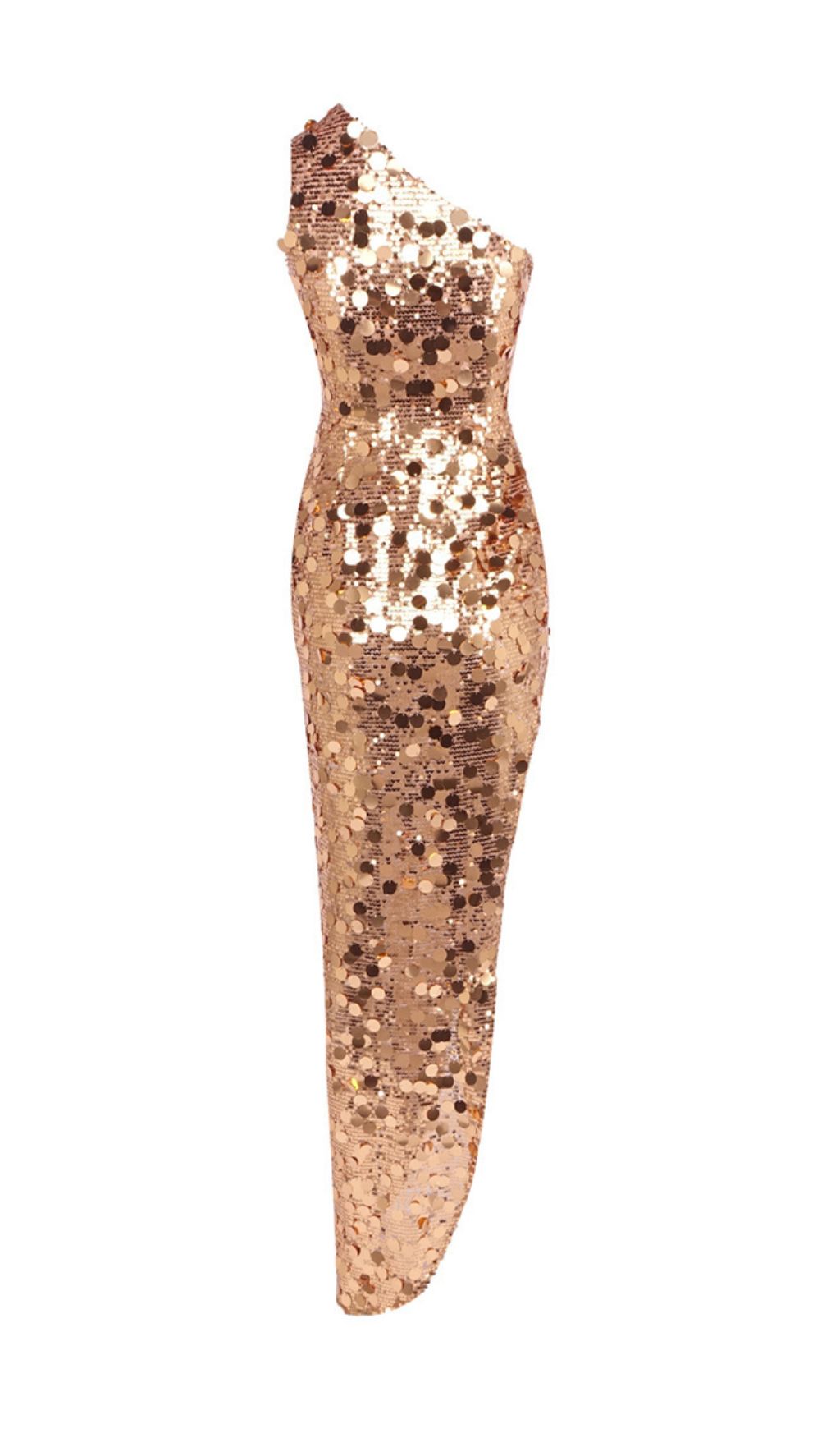 Jorja Dazzling Gold Sequin One-Shoulder Maxi Dress - Sparkle & Shine