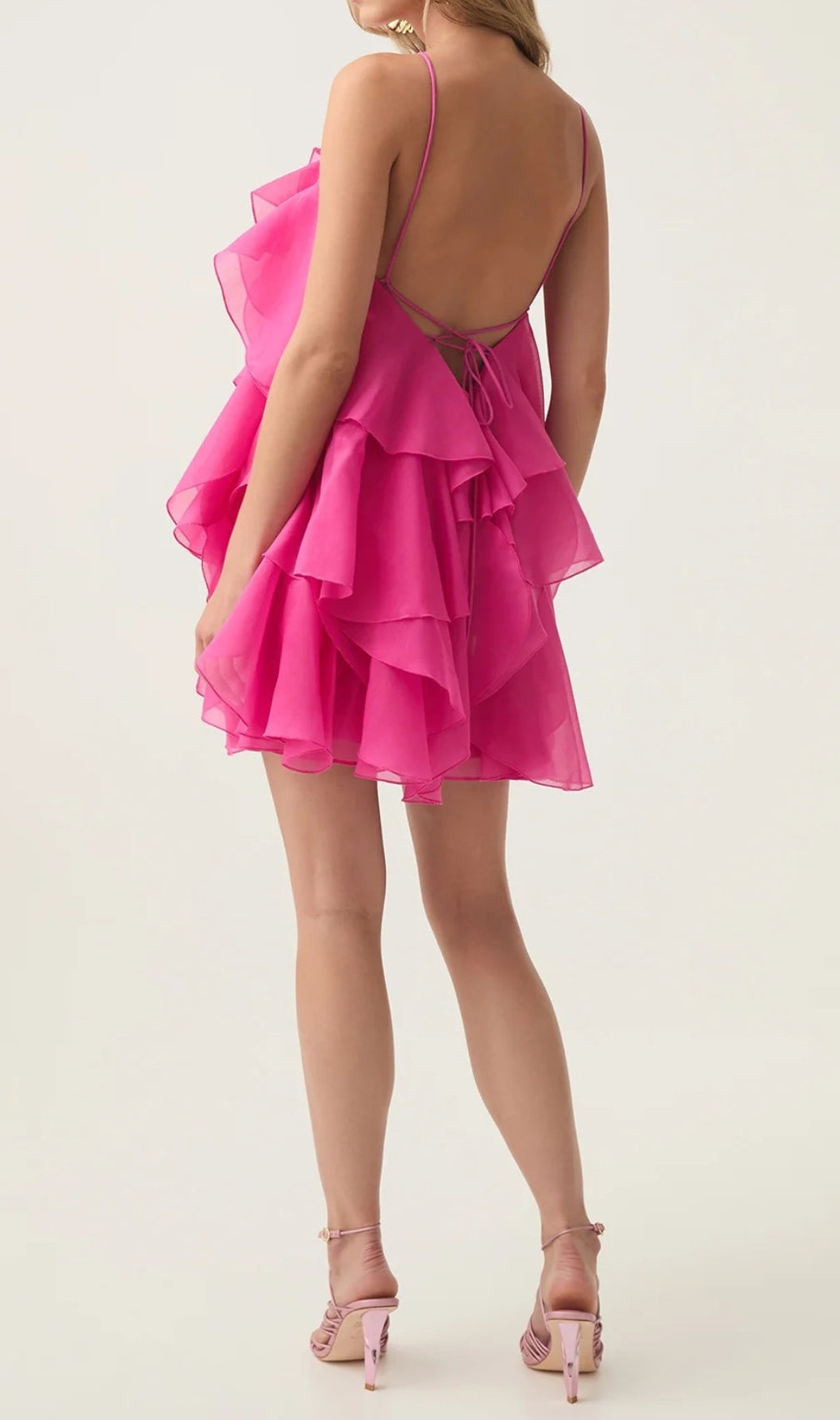 Pandorea Fuchsia Rose Layered Mini Dress