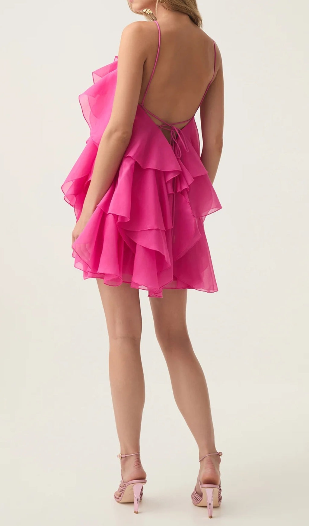 Pandorea Fuchsia Rose Layered Mini Dress