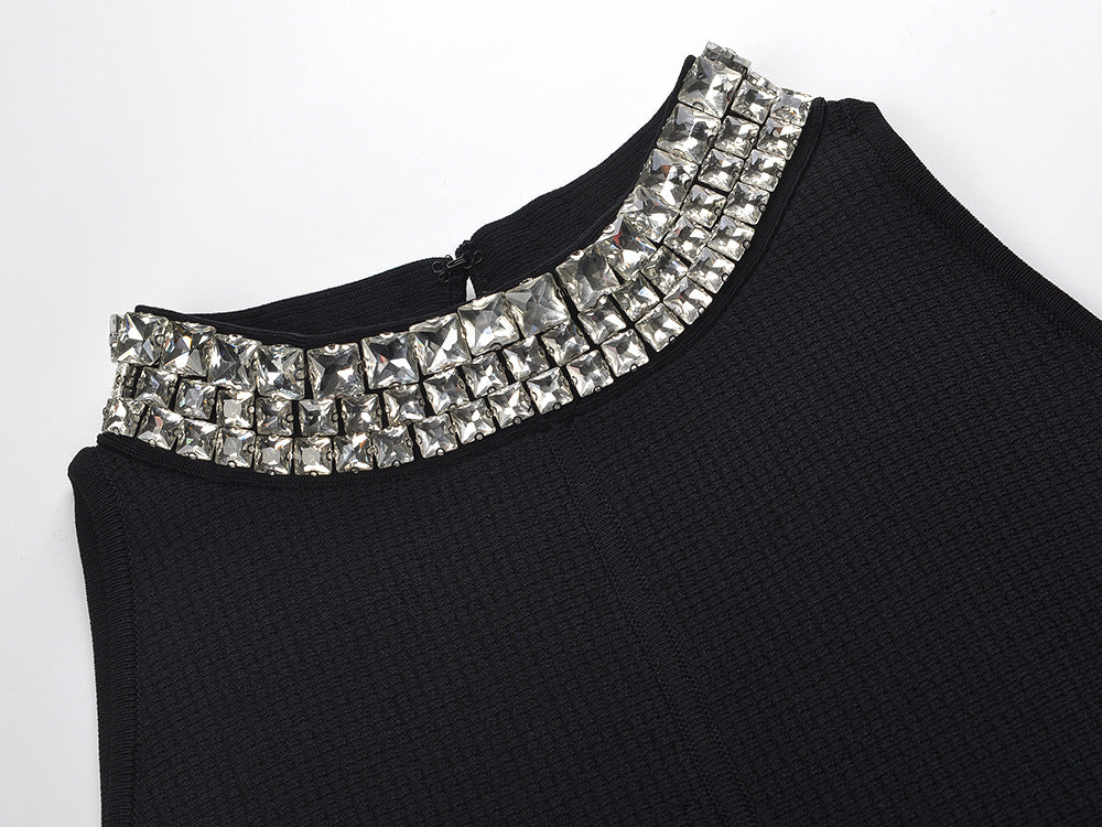 Glamorous Rhinestone Collar Fit & Flare Mini Dress - The Perfect LBD
