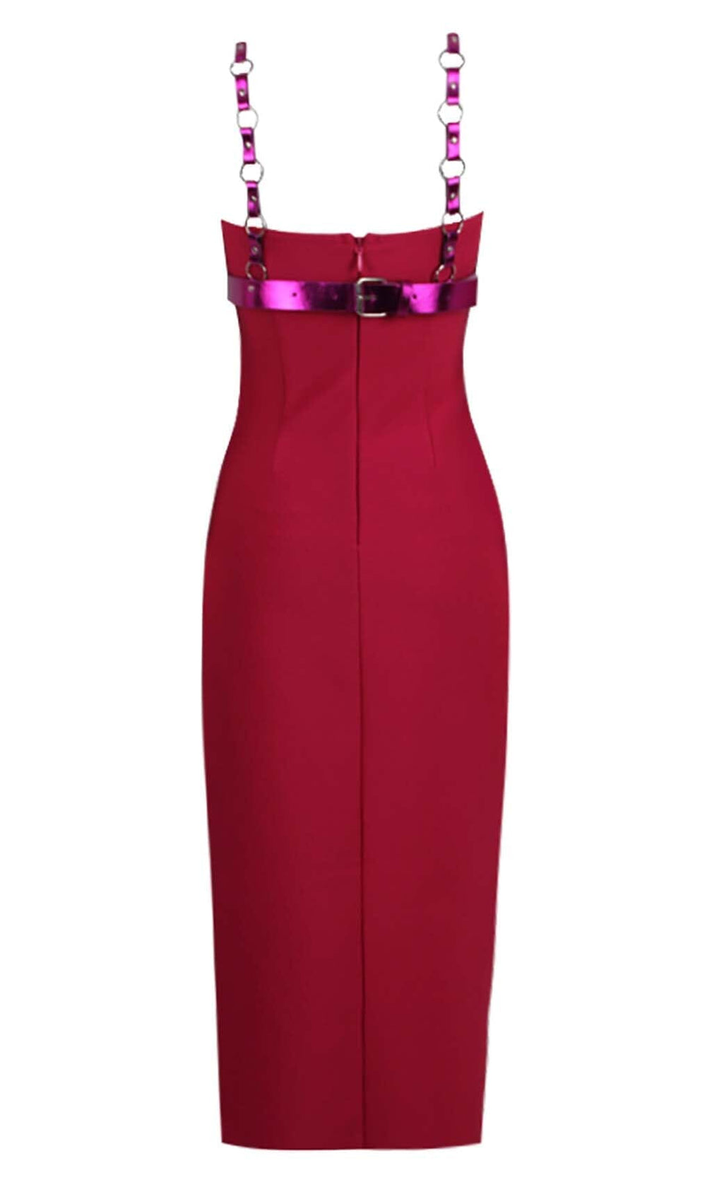 Bralette Strapless Midi Dress In Red