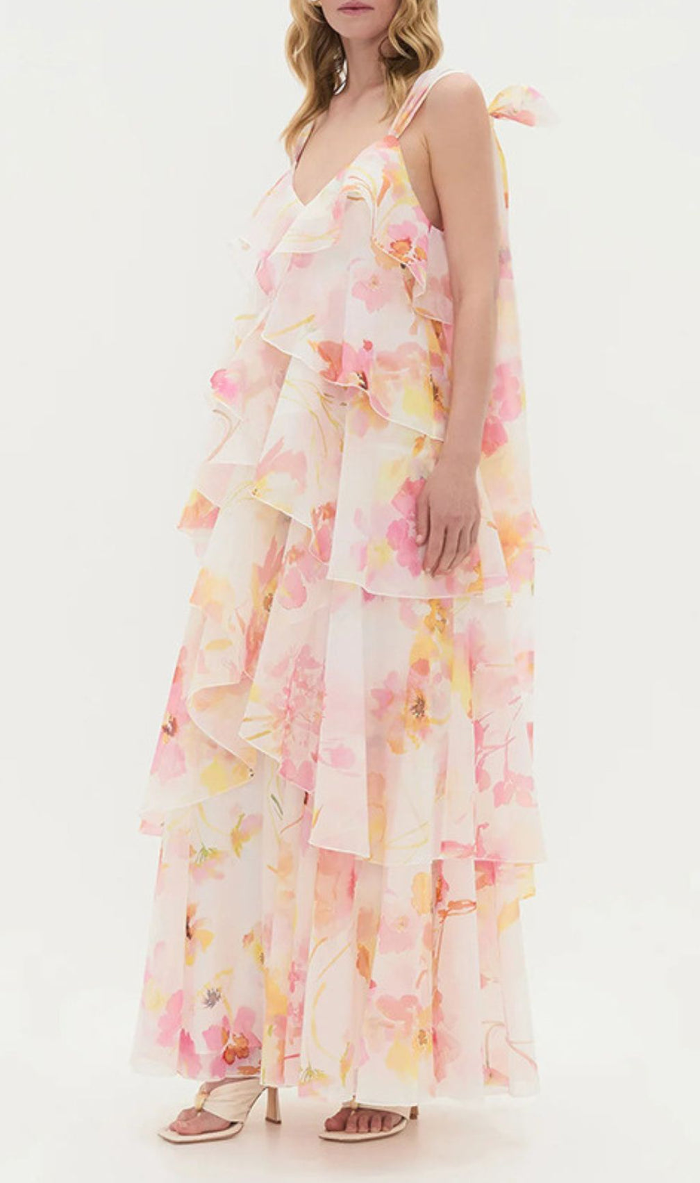 Harue Printed Ruffle Maxi Dress