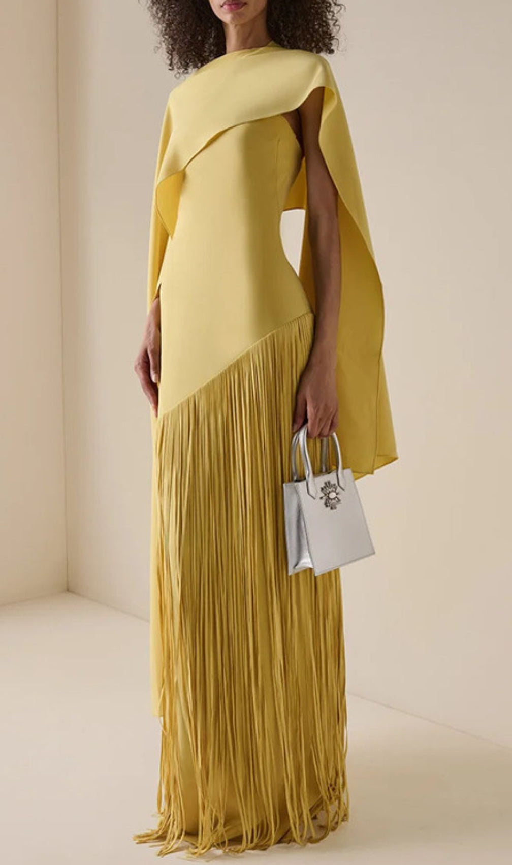 Gurit Strapless Tassel Maxi Dress With Shawl