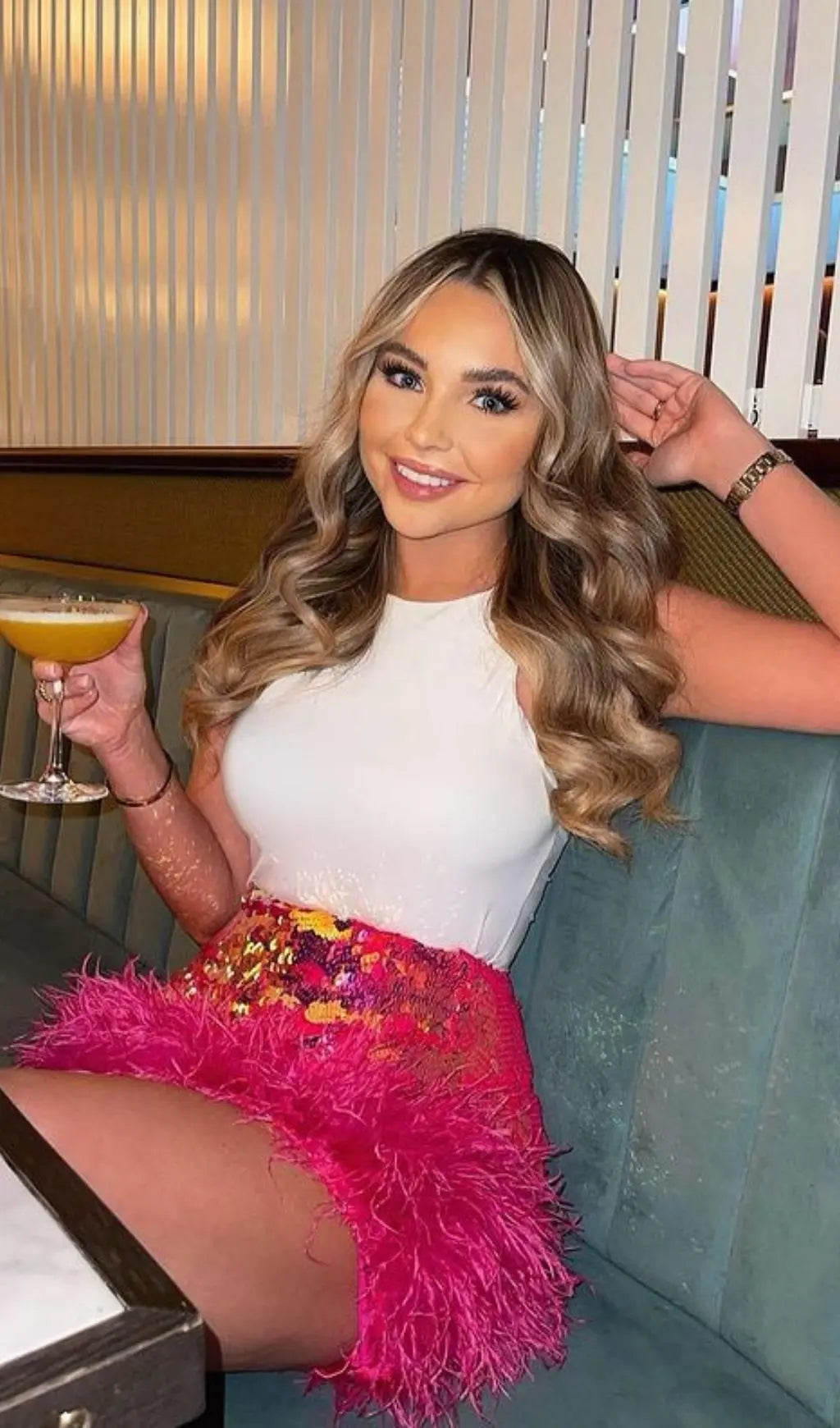 Sequin Feather Mini Skirt