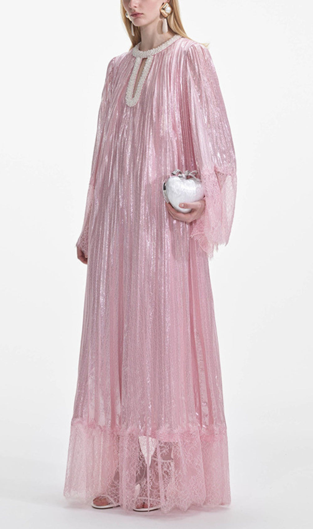 Dorotea Pink Long Sleeve Maxi Dress