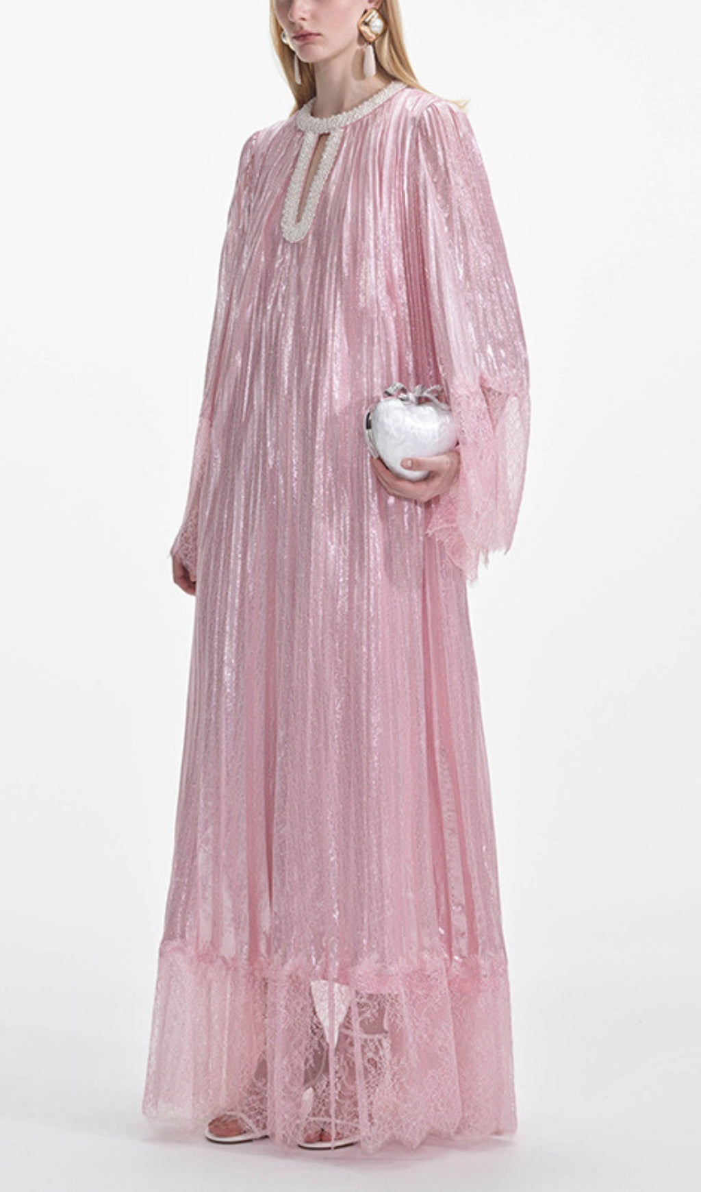 Dorotea Pink Long Sleeve Maxi Dress