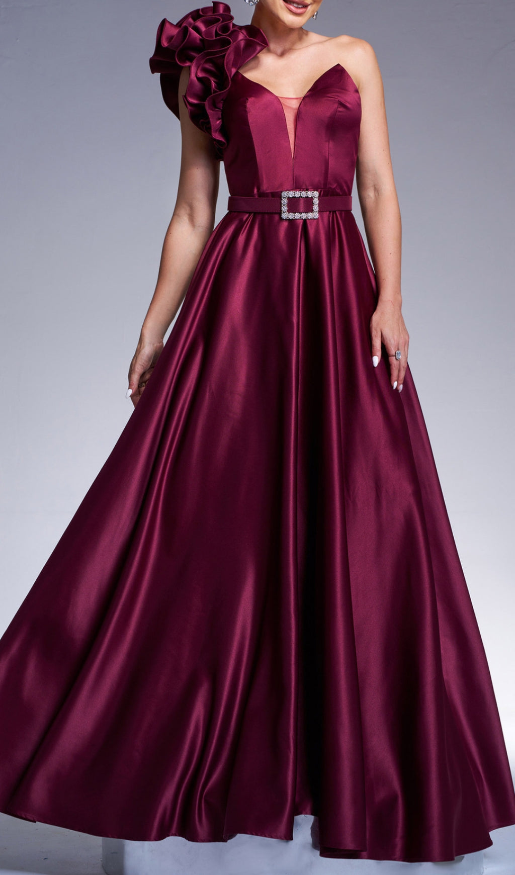 Coskun One-Shoulder Maxi Dress