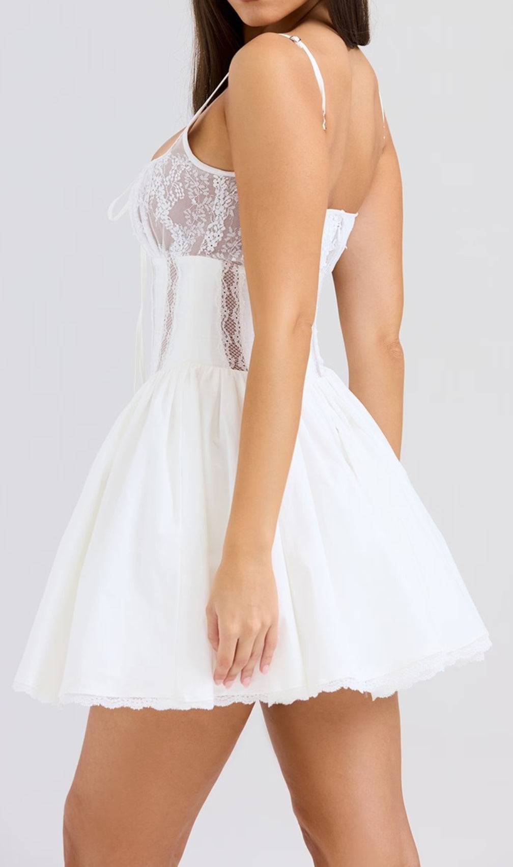 Didrika White Lace Mini Dress