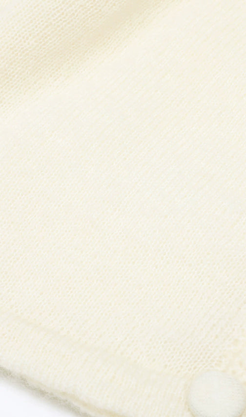 Jacques Ruffle Collar Cropped Knit Cardigan - Elegant Women's Sweater