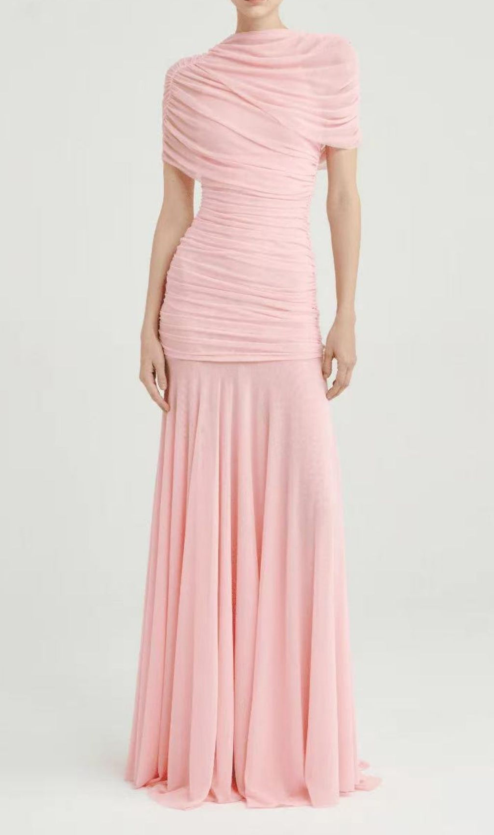 Kemi Elegant Ruched One-Shoulder Maxi Gown - Figure-Flattering & Sophisticated