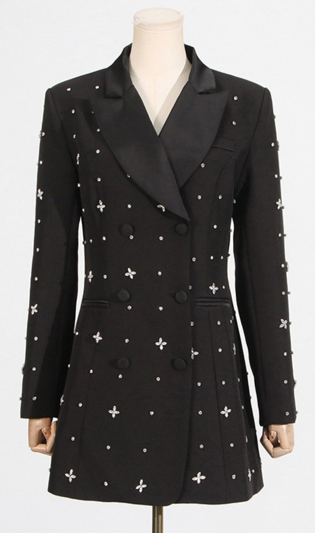 Dangela Black Crystal Embellished Blazer