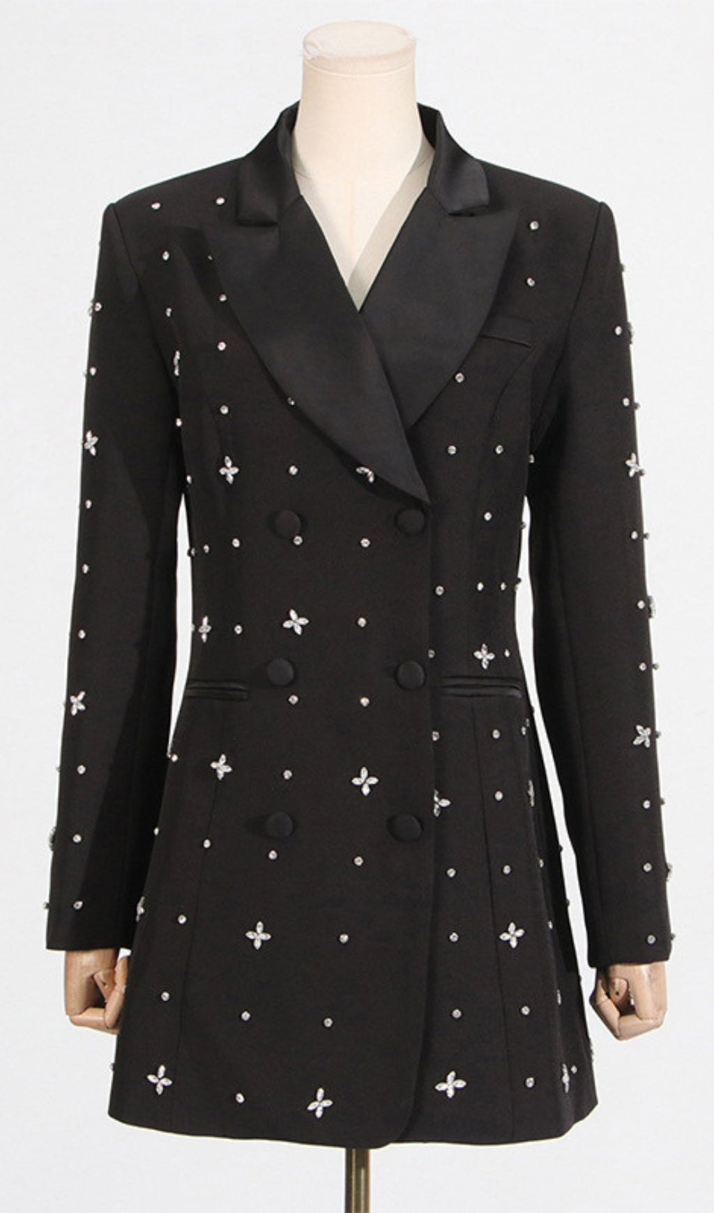 Dangela Black Crystal Embellished Blazer