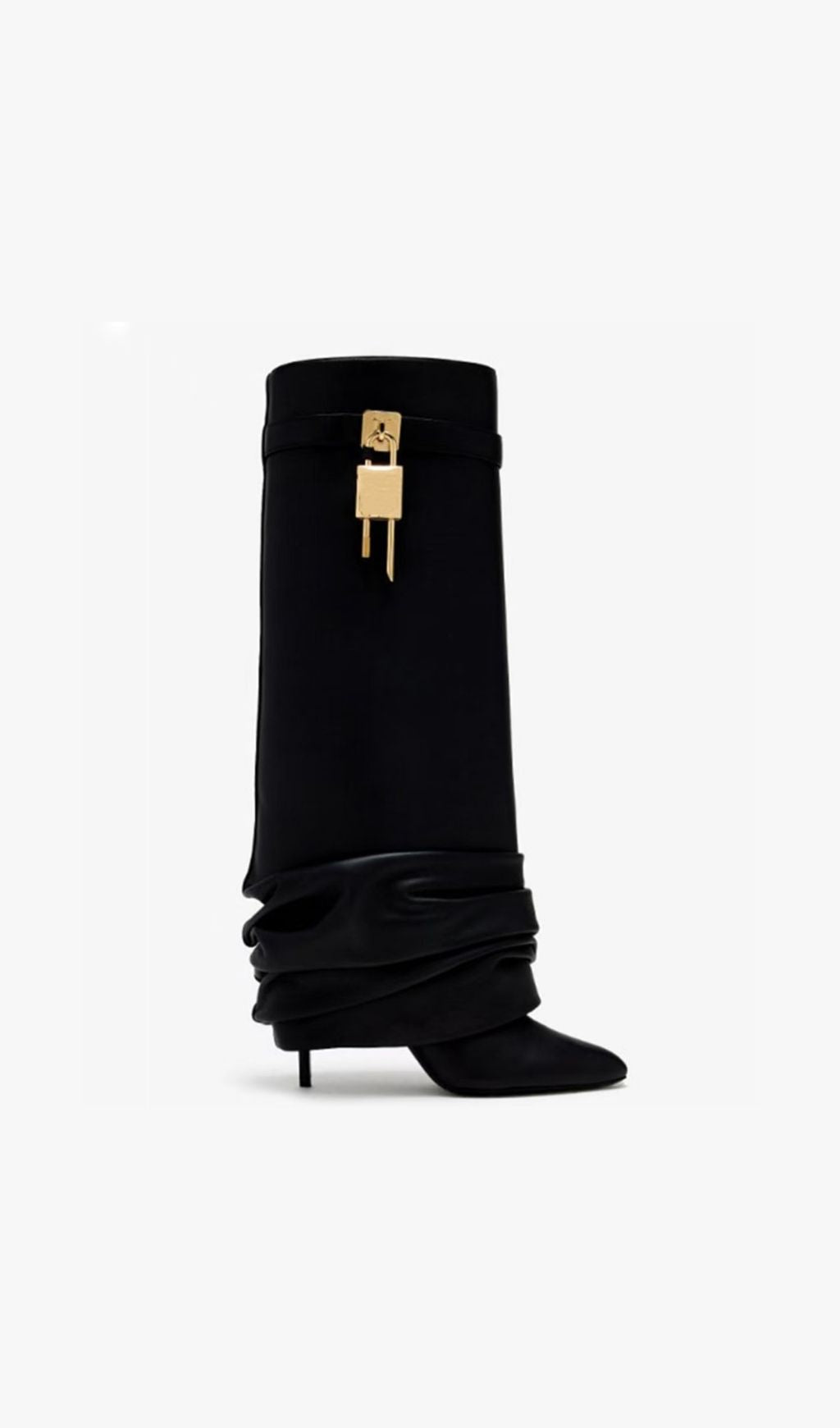 Kassidy Black Lock Slouchy Pointed-Toe Boots | Edgy Chic Statement
