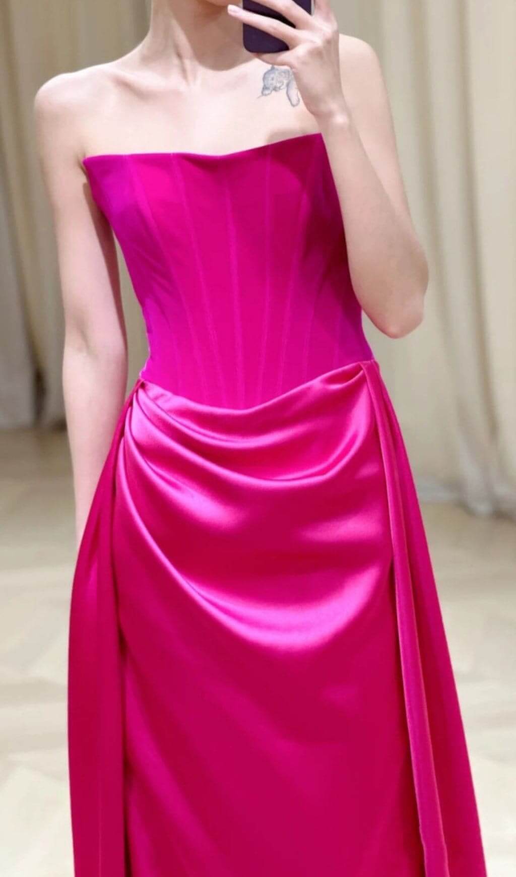 Barbra Pink Strapless Corset Maxi Dress