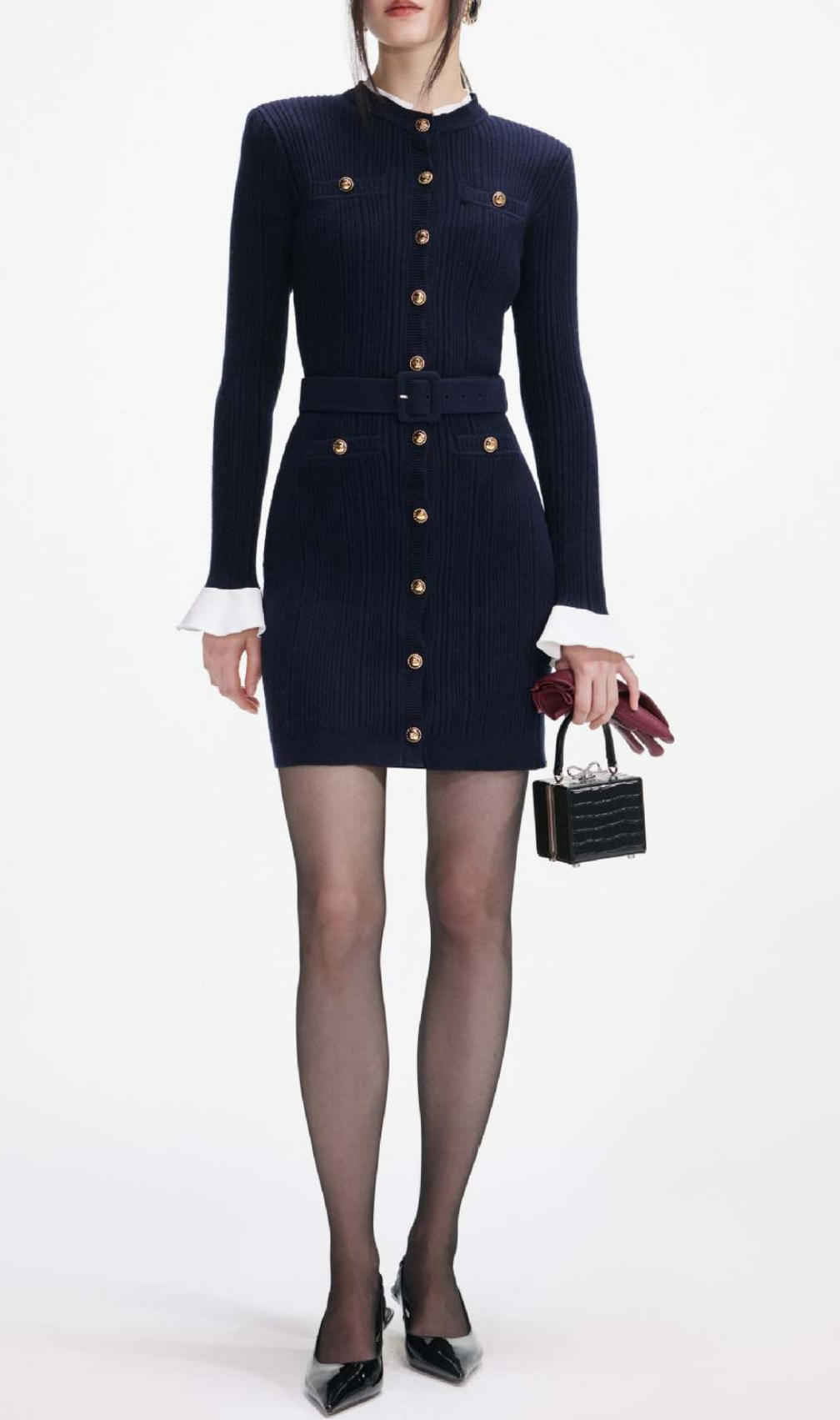 Heather Knit Long Sleeve Mini Dress