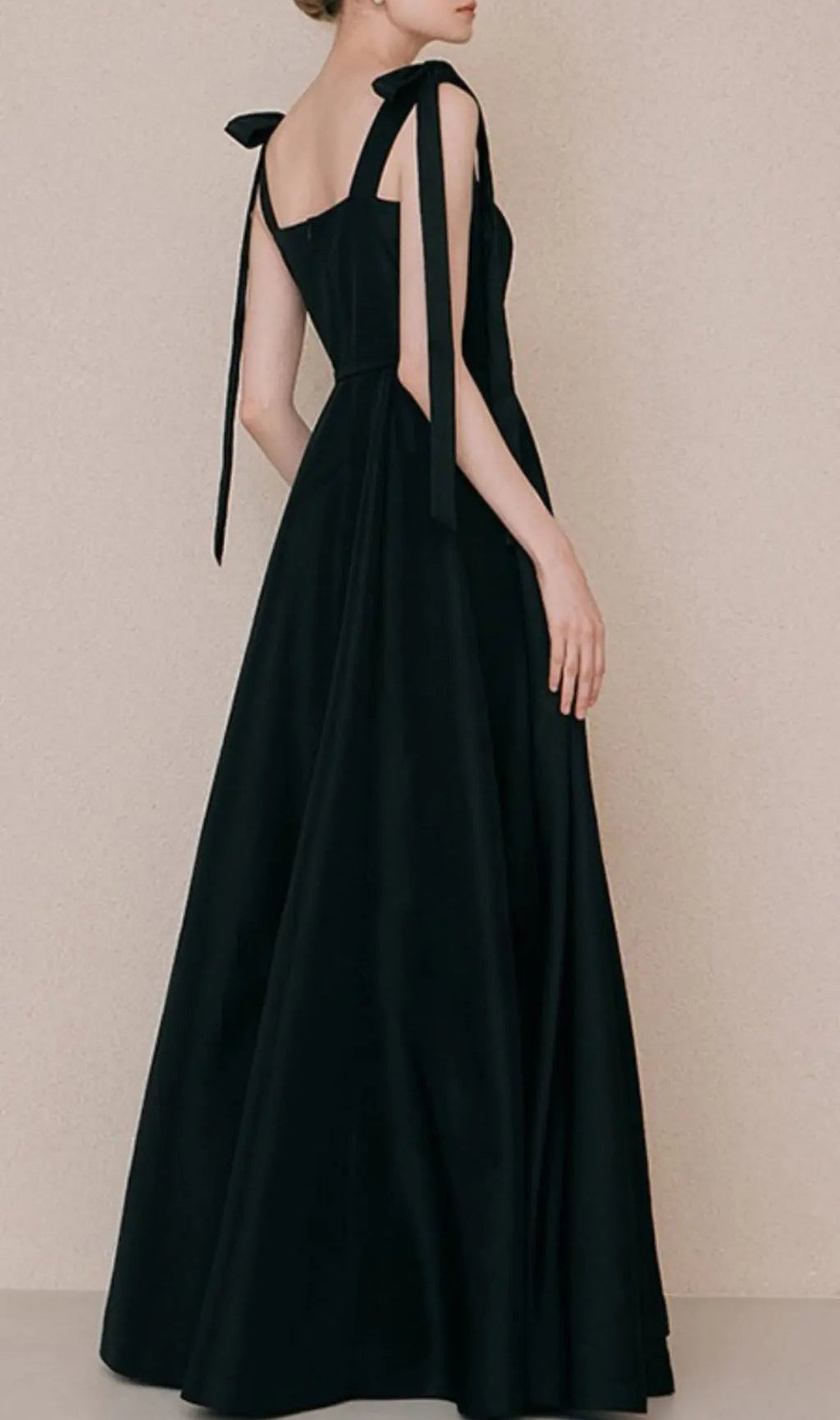 Tie Suspender Dress In Black