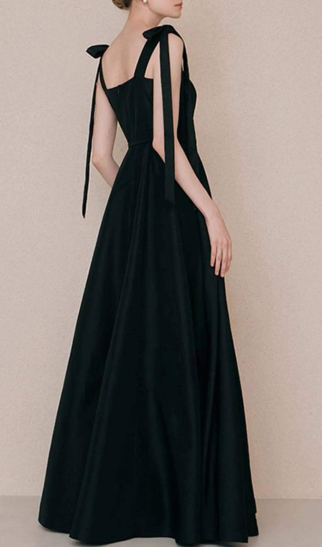 Tie Suspender Dress In Black