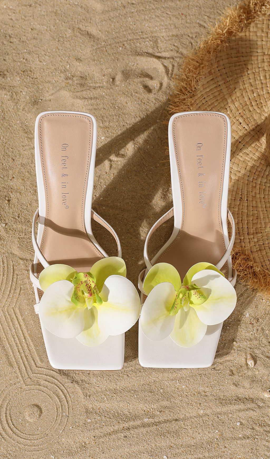 Heidy "On Feet & In Love" White Orchid Sandals | Elegant Summer Heels for Women