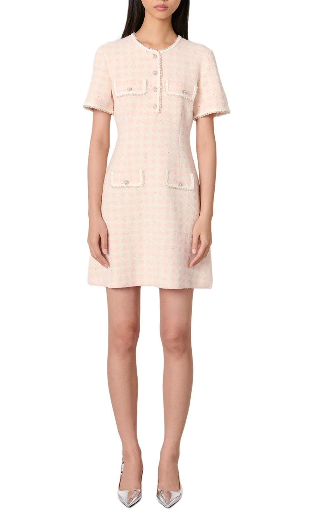 Rartingal Tweed Effect Knit Short Dress