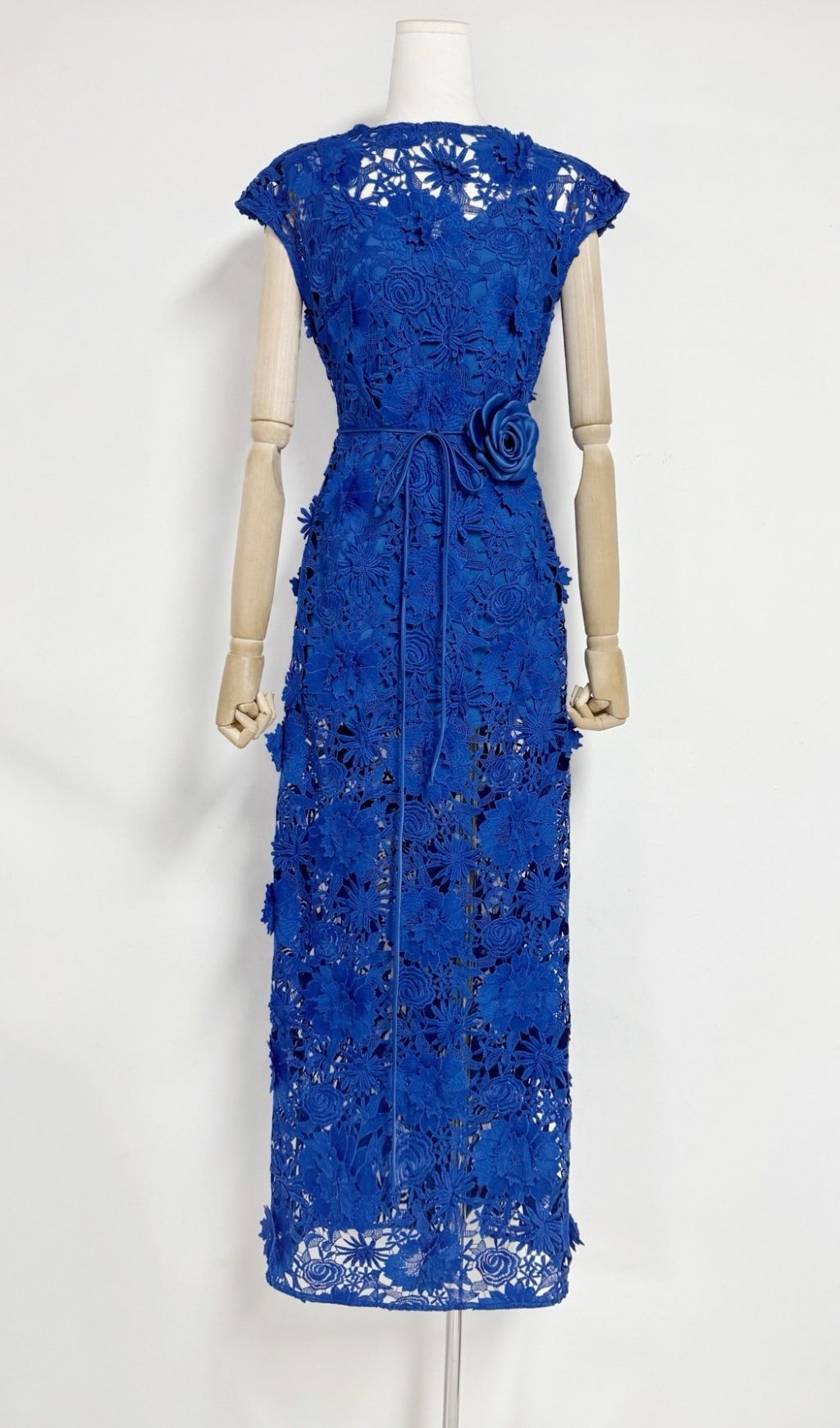 Kiera Blue 3D Floral Lace Maxi Gown - Ethereal Special Occasion Dress