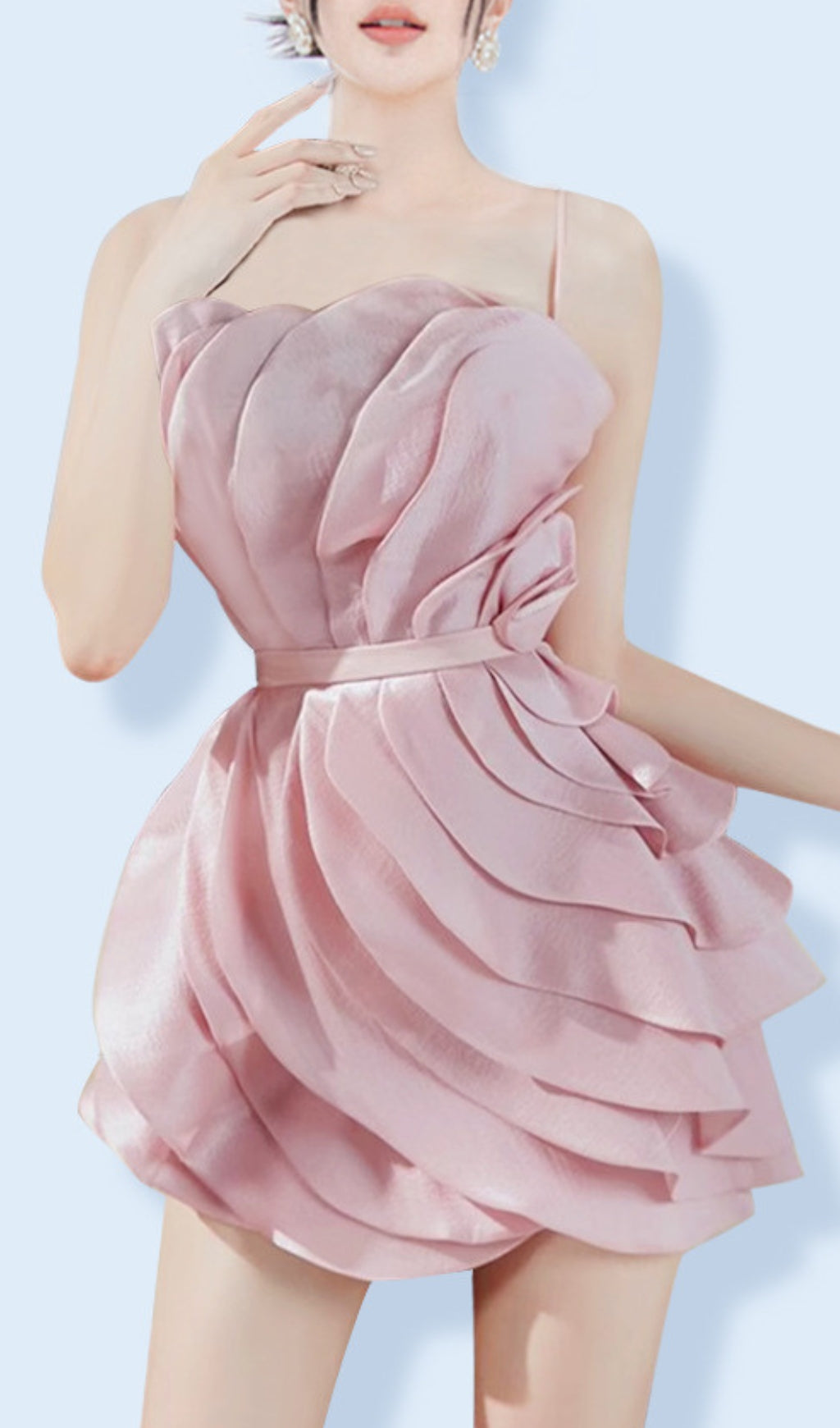 Axelia Strappy Floral Waisted Mini Dress