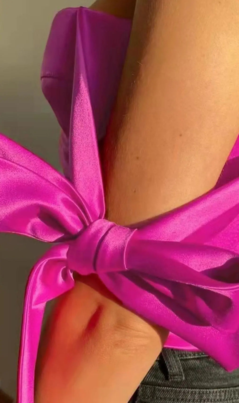 Pink Satin Corset Top