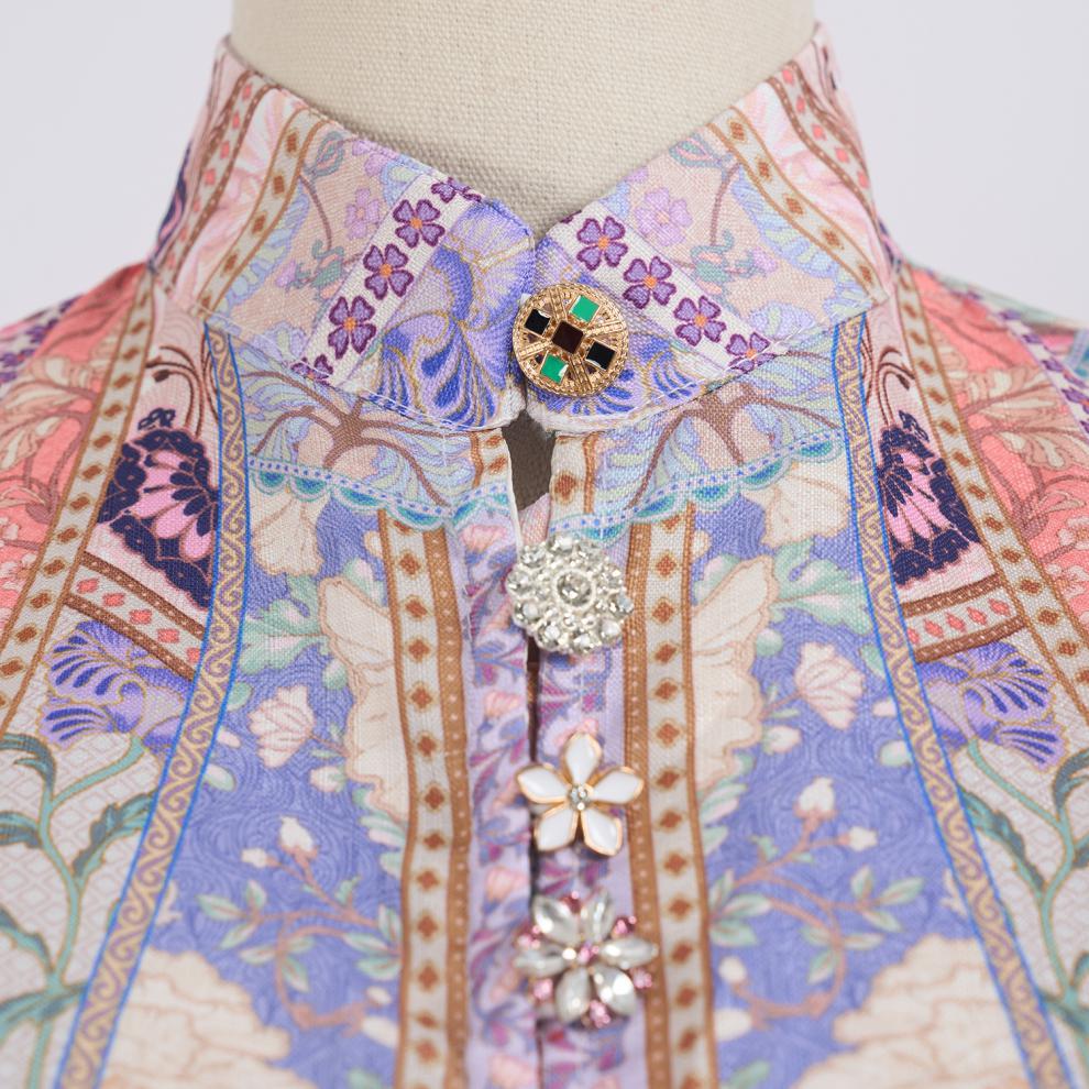 Glynnis Printed Long Sleeve Midi Dress