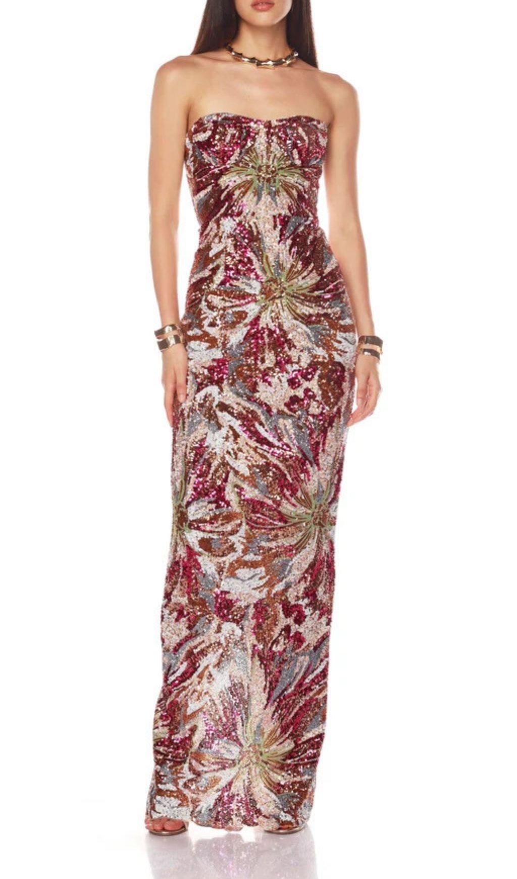 Karise Dazzling Strapless Sequin Maxi Gown – Elegant Formal Evening Dress