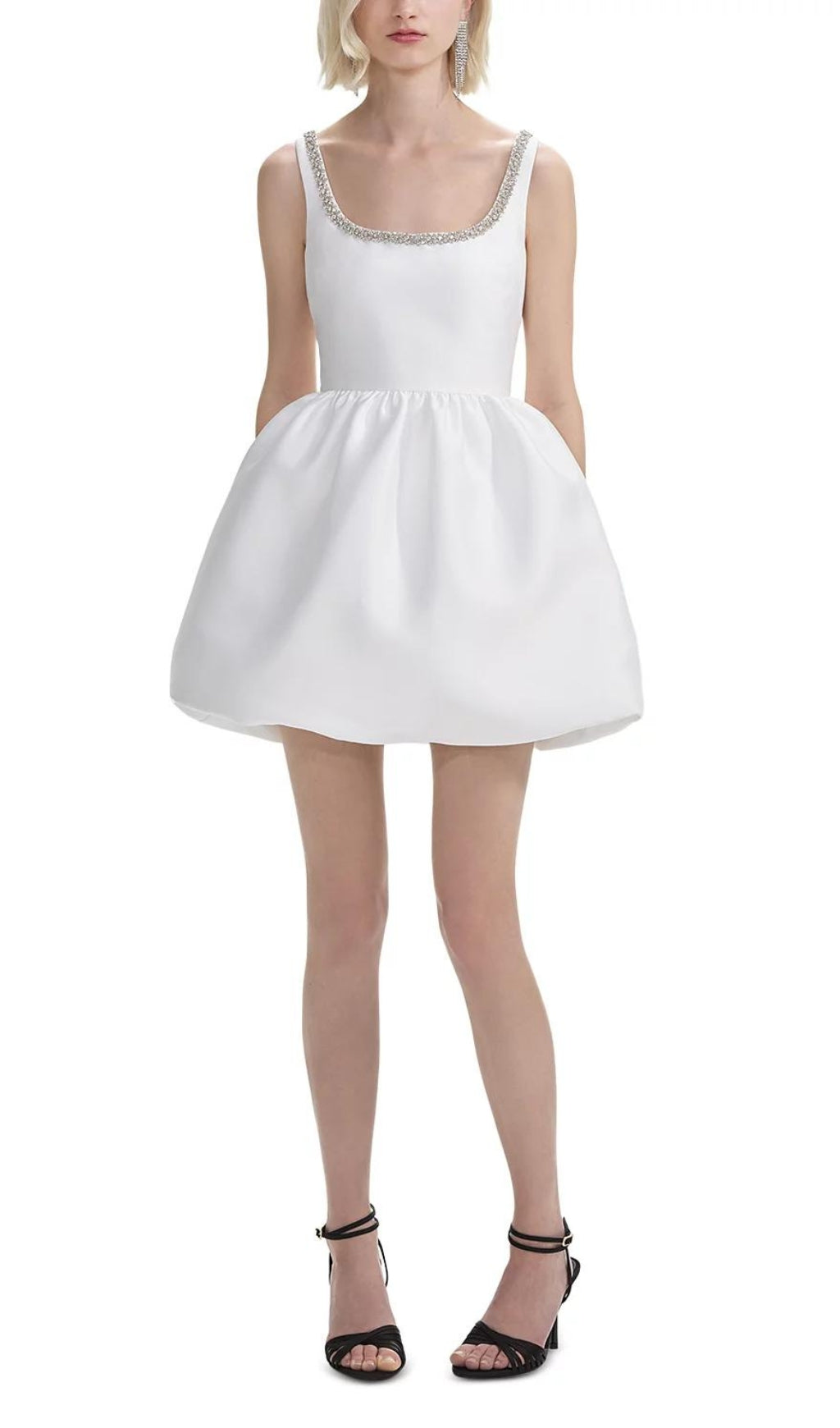Brodie White Diamante Mini Dress