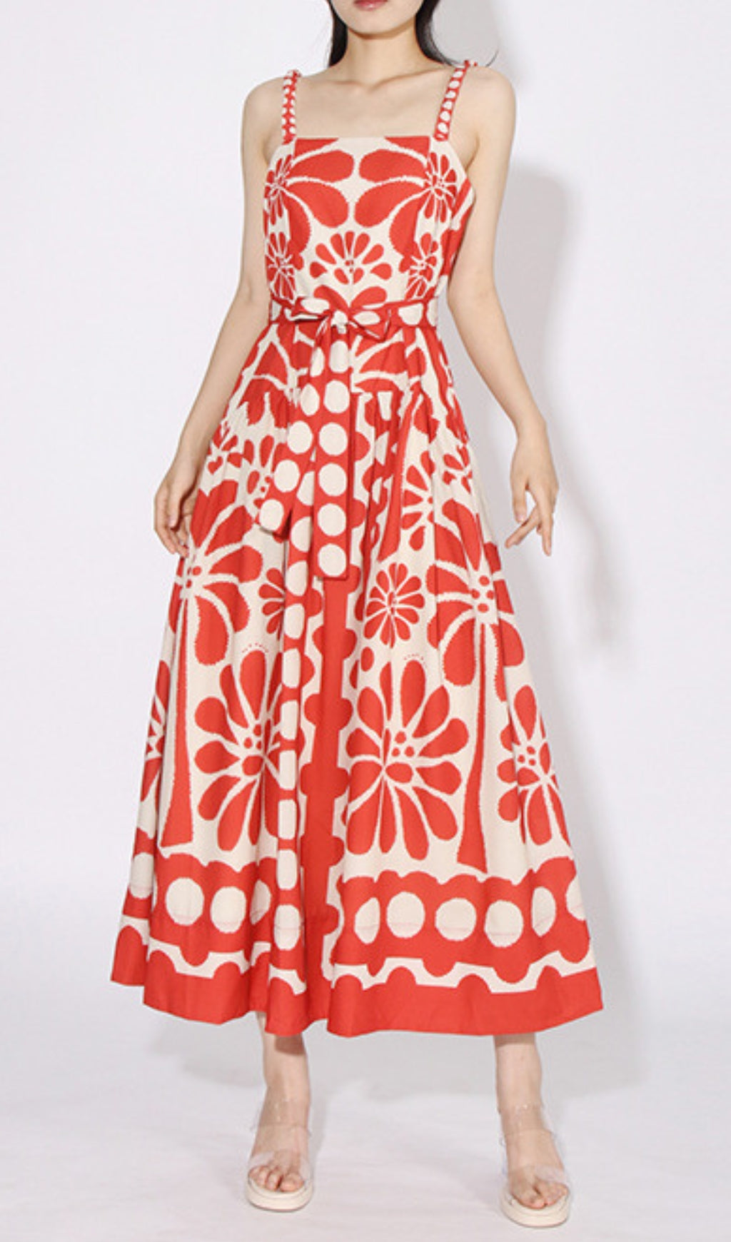 Asatira Red Printed Maxi Dress