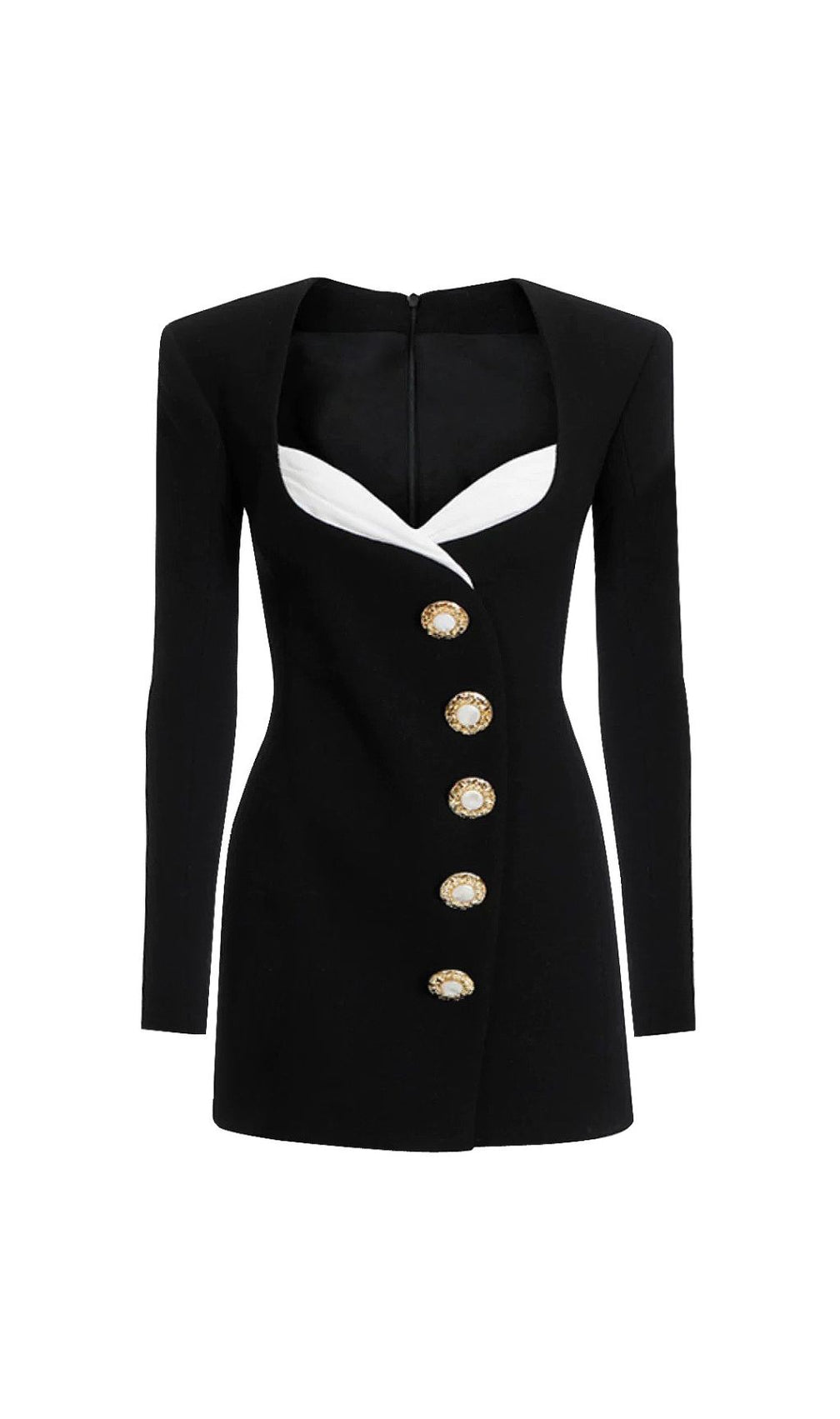 Ghazi Black Long Sleeve Mini Dress