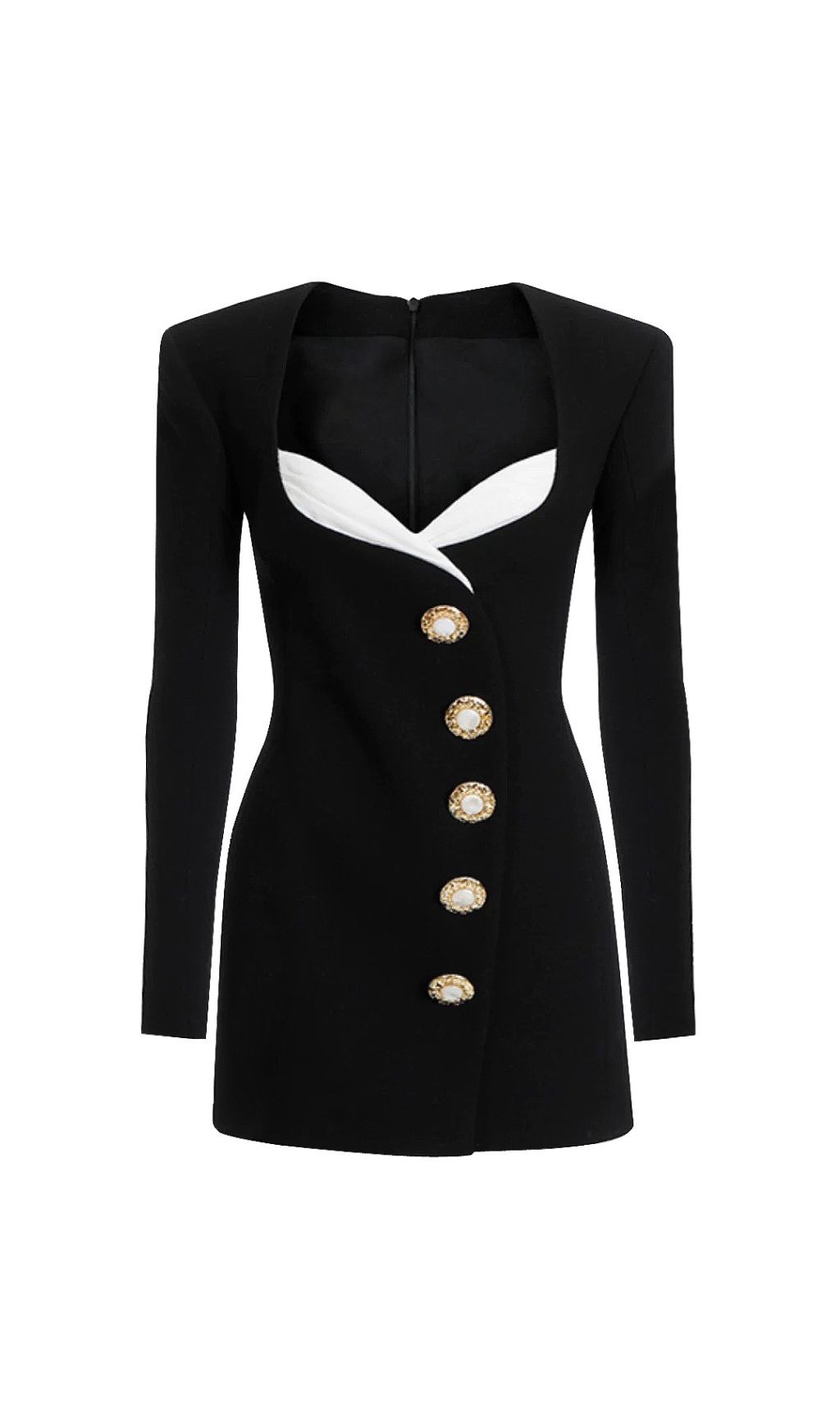 Ghazi Black Long Sleeve Mini Dress