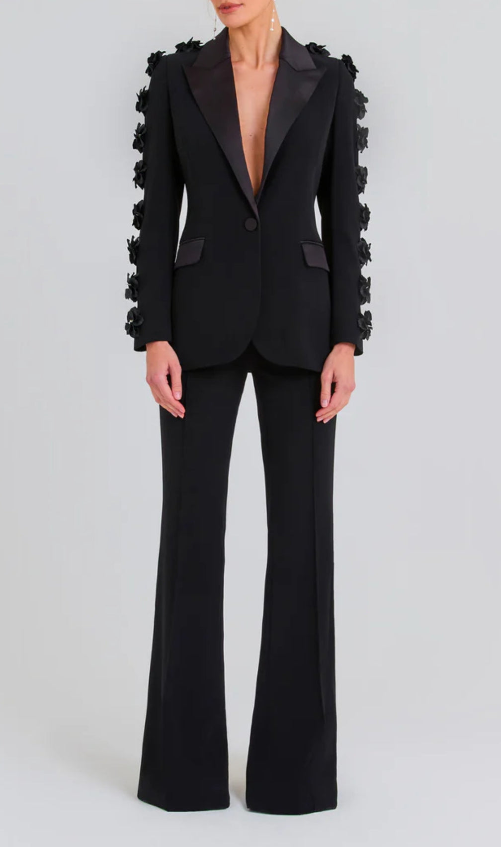 Arleta Flower Embellished Blazer Set