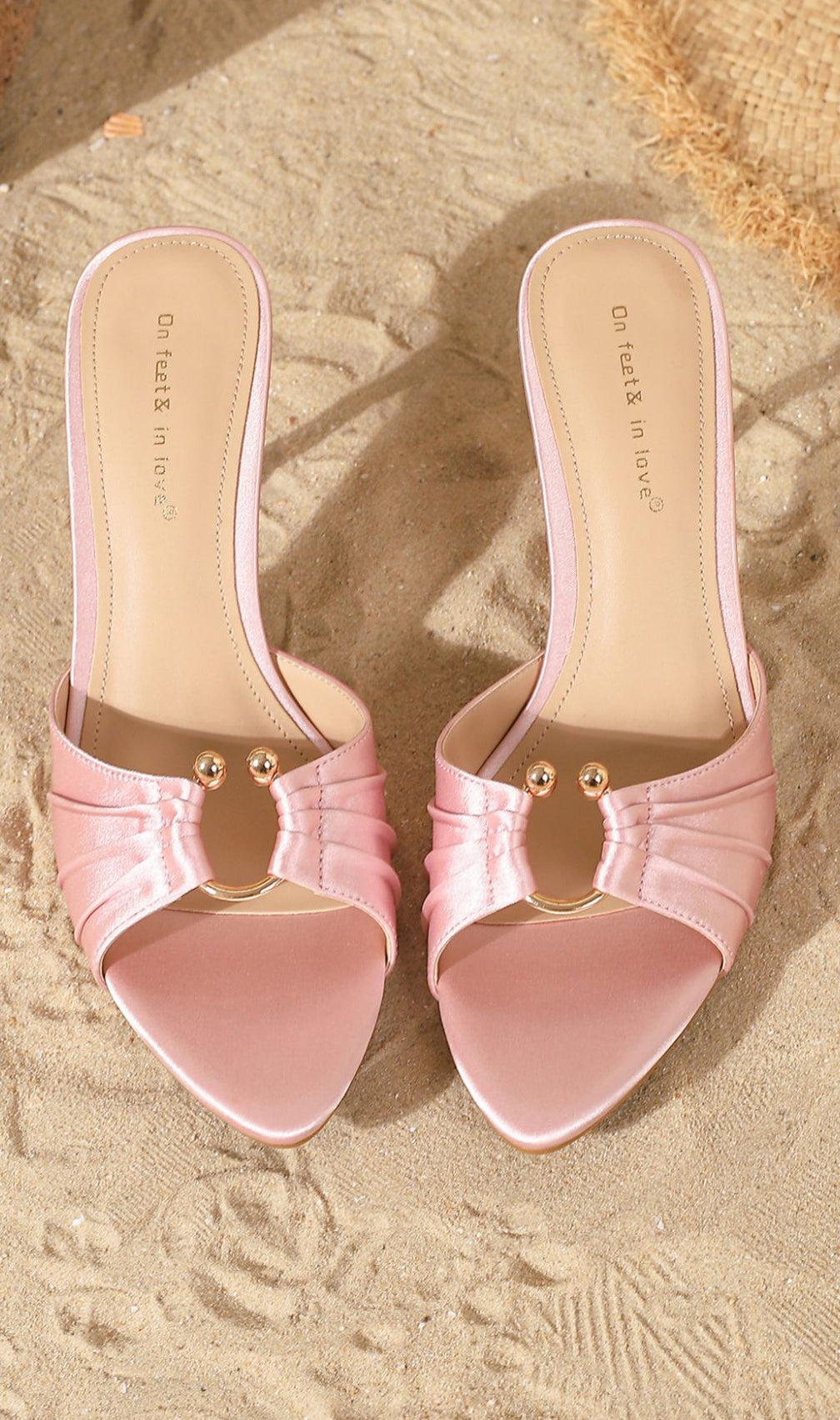 Haydn Chic Pink Pointed Toe Heeled Mules - "On Feet & In Love"
