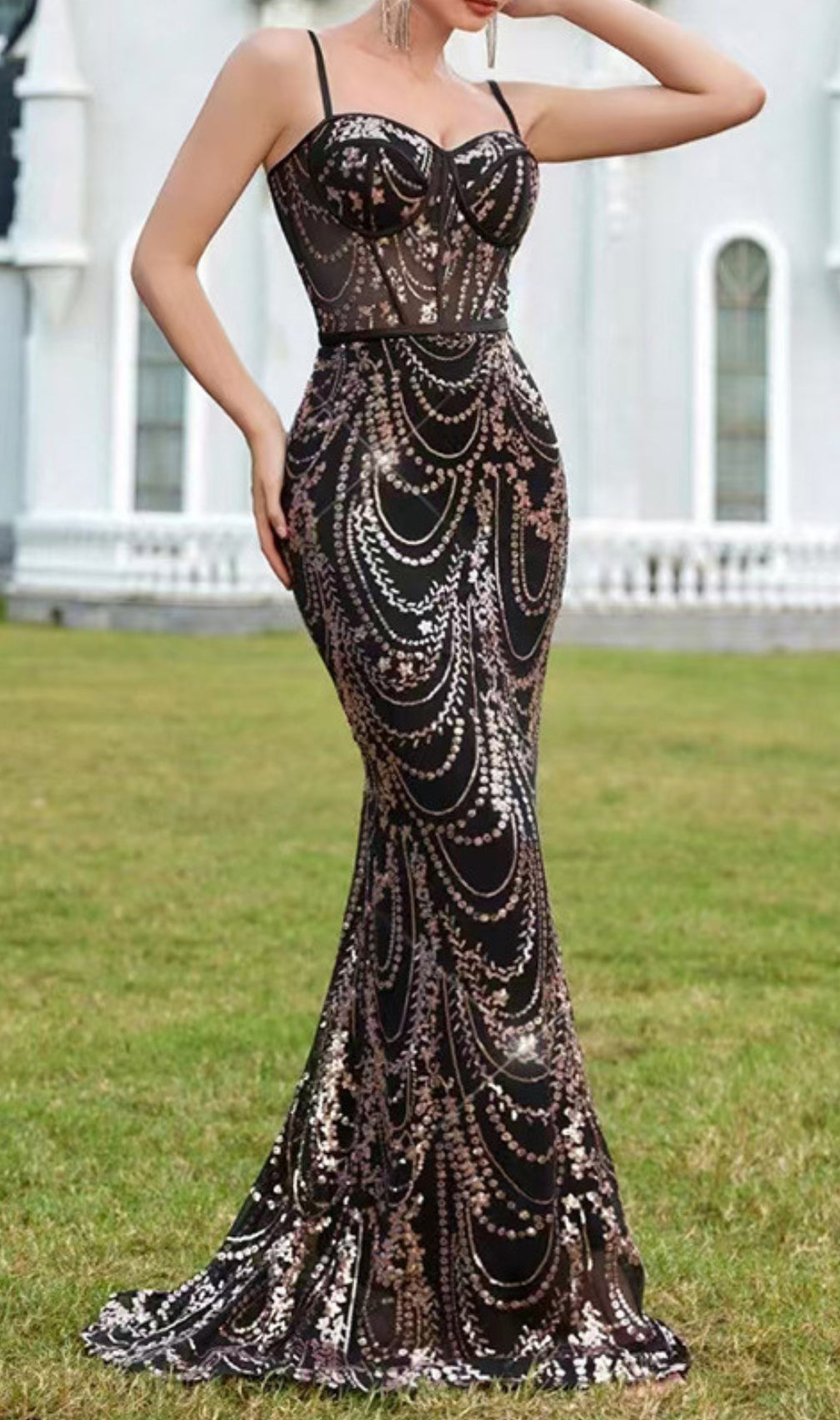 Evely Strappy Embellished Maxi Dress