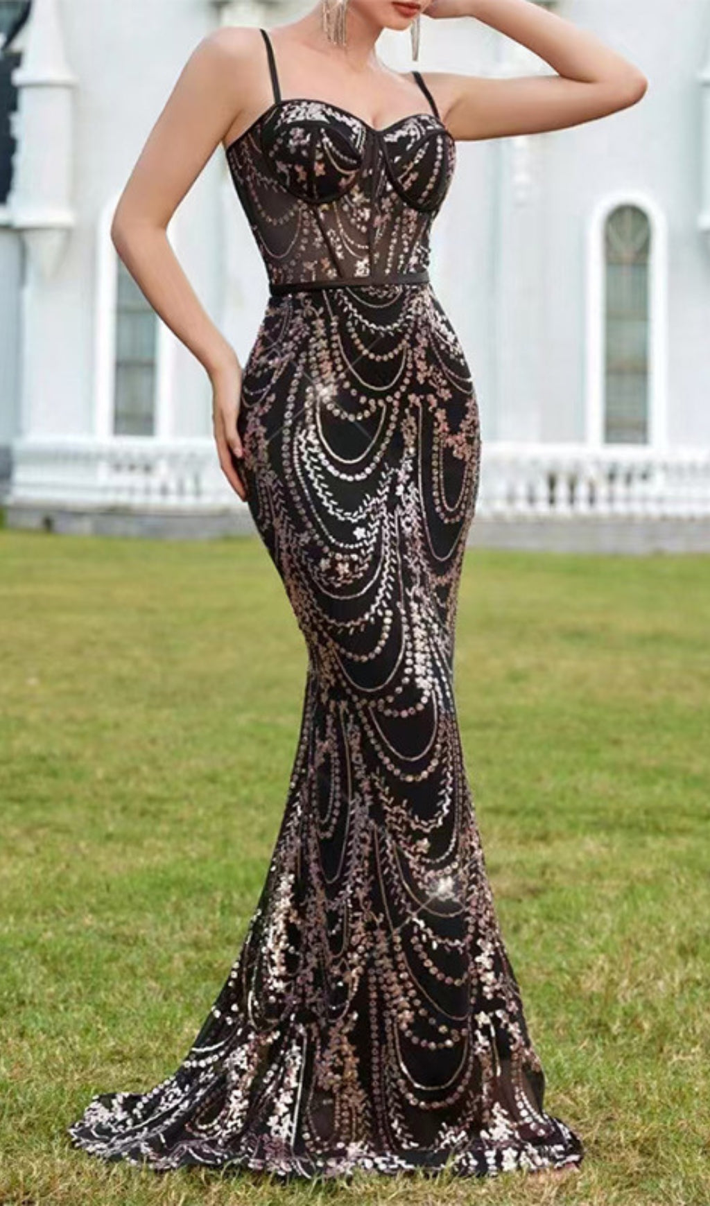 Evely Strappy Embellished Maxi Dress