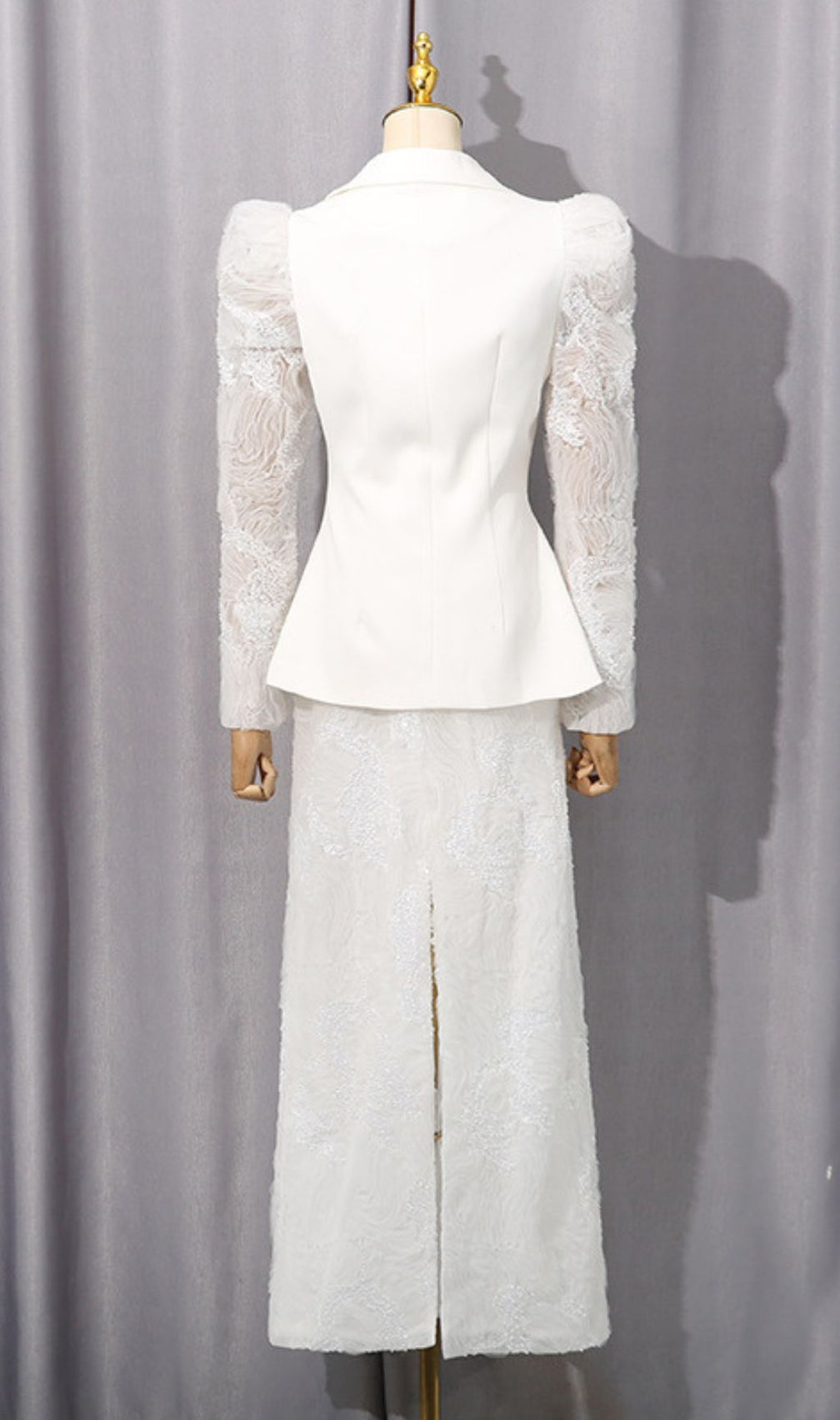 Hawise Glamorous Sequin & Lace Peplum Two-Piece Set