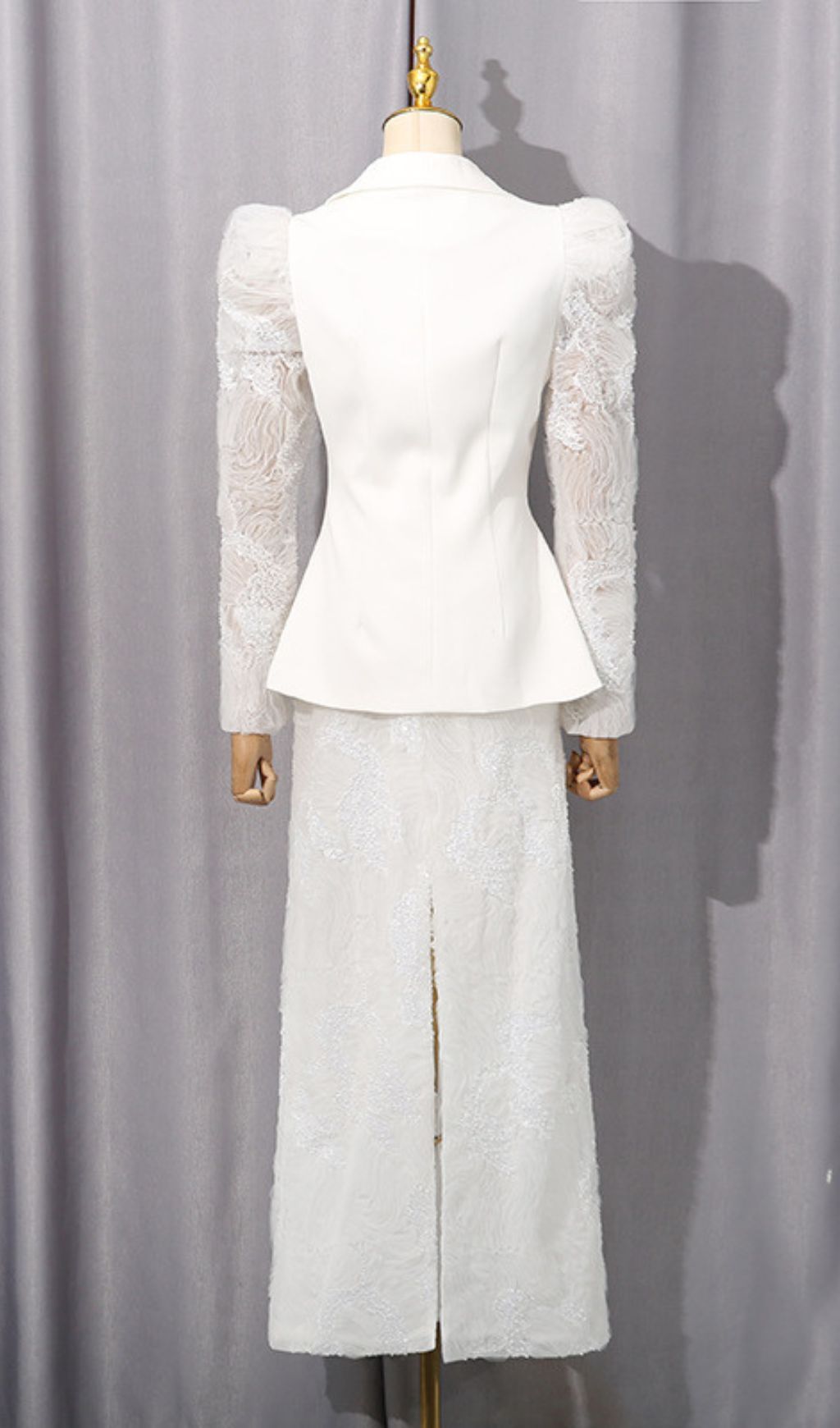 Hawise Glamorous Sequin & Lace Peplum Two-Piece Set