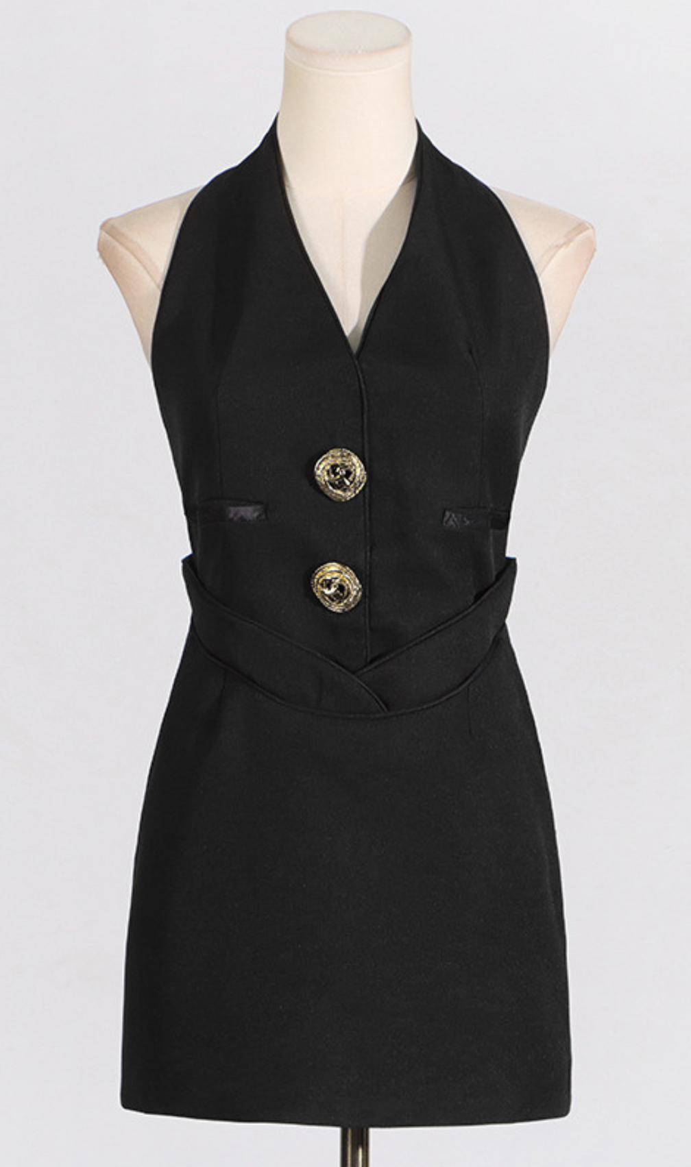 Gwydion Halter Button Mini Dress